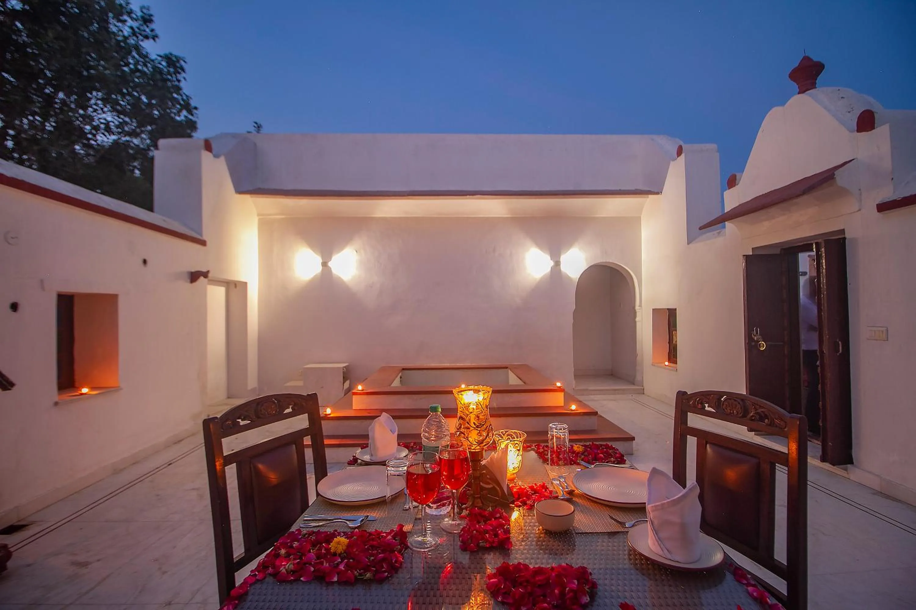 Seating area in Amritara Chandra Mahal Haveli, Bharatpur