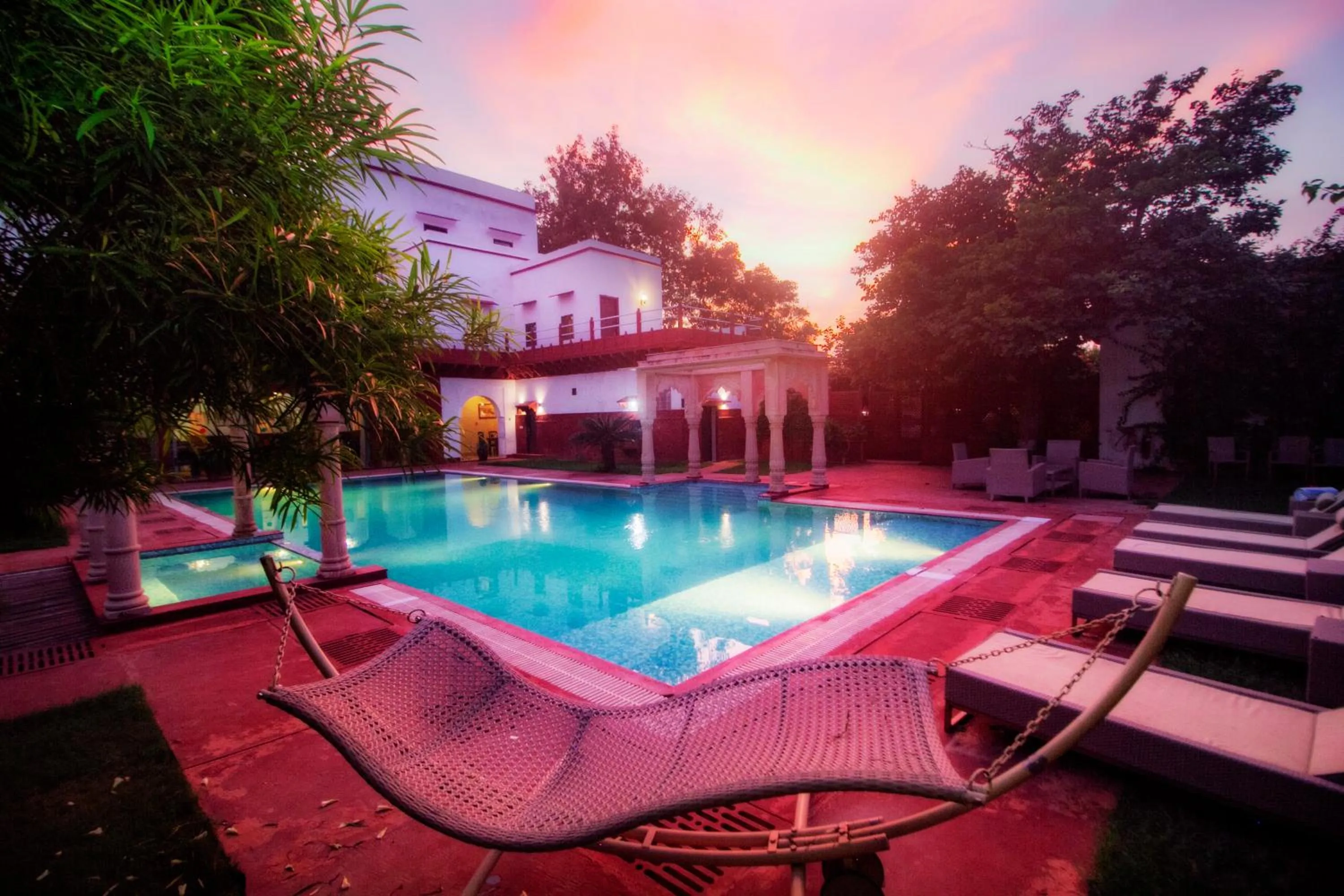 Swimming pool in Amritara Chandra Mahal Haveli, Bharatpur