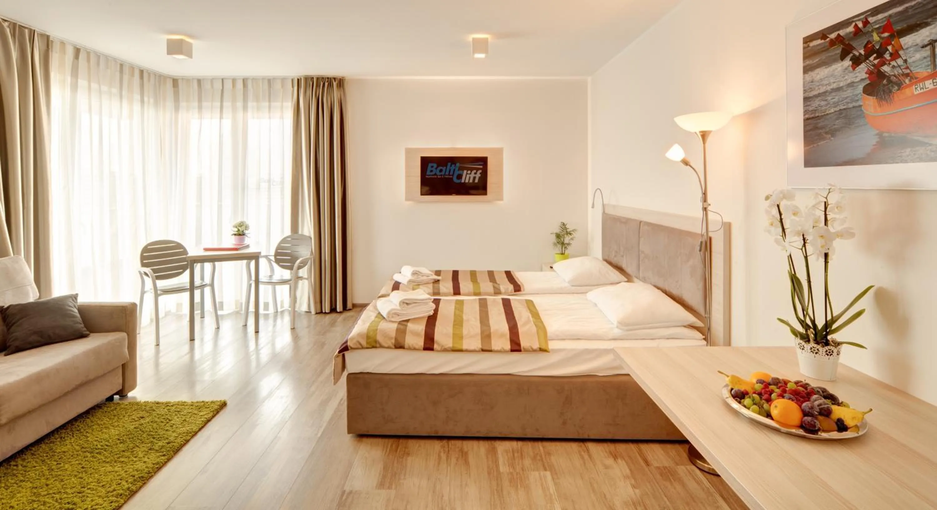 Bed in Baltic Cliff Apartamenty