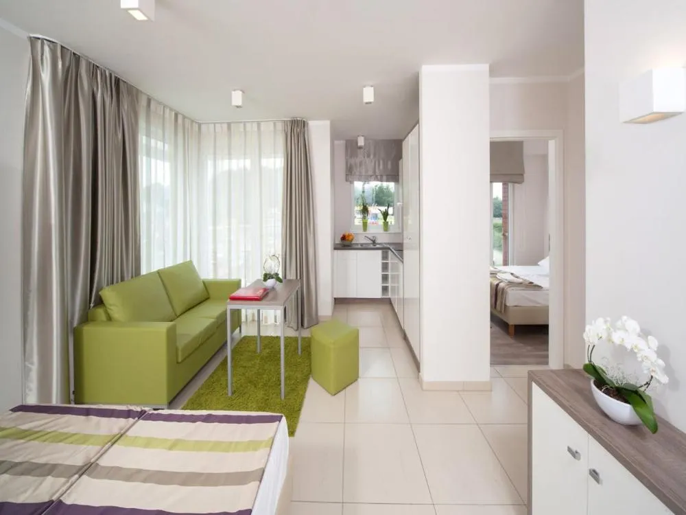 Living room, Bed in Baltic Cliff Apartamenty