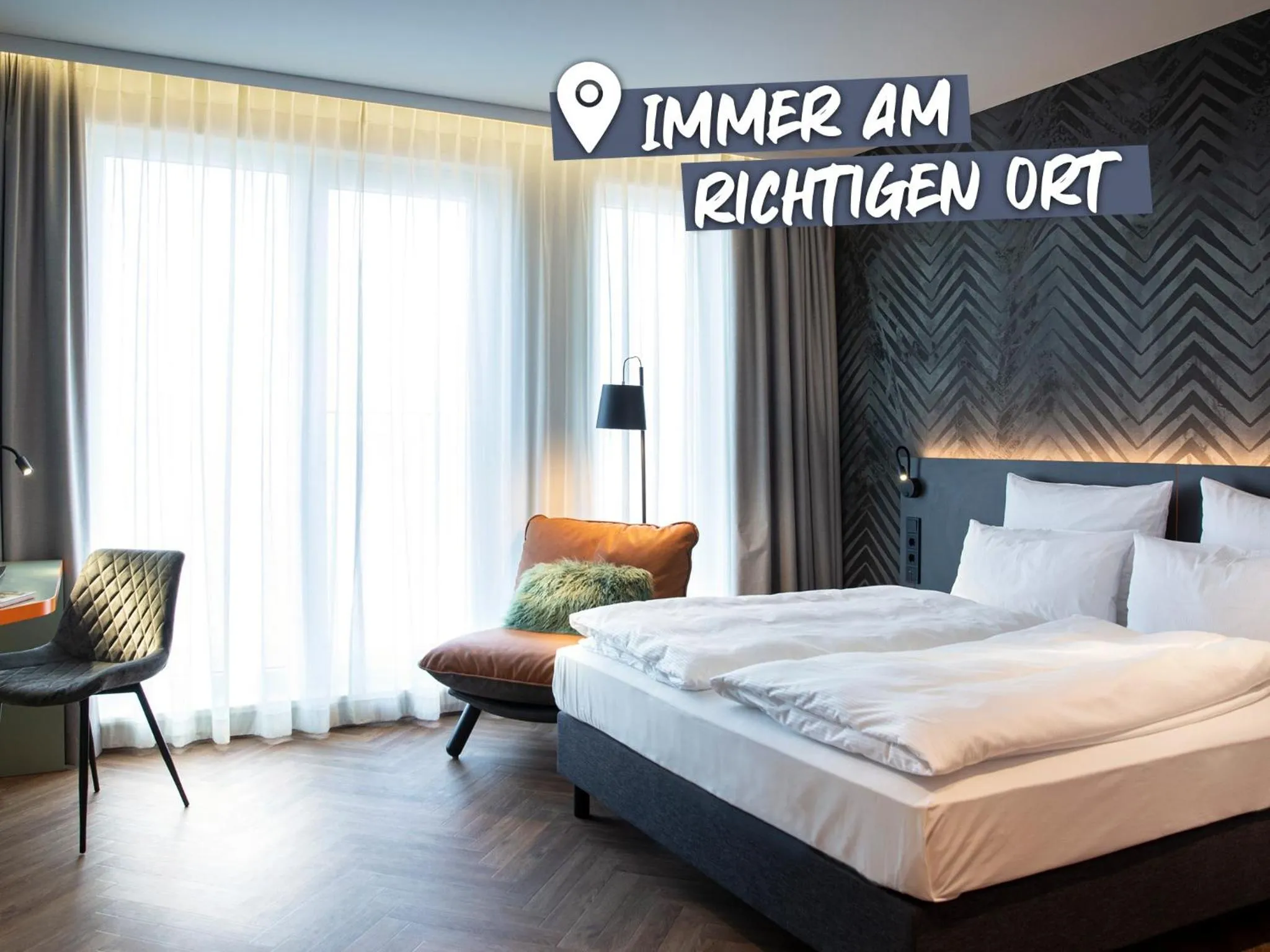 View (from property/room), Bed in ACHAT Hotel Reilingen Walldorf