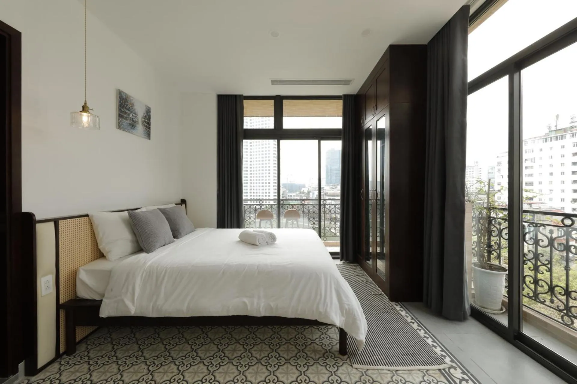 Balcony/Terrace, Bed in Mersey Central Hanoi Apart'Hotel