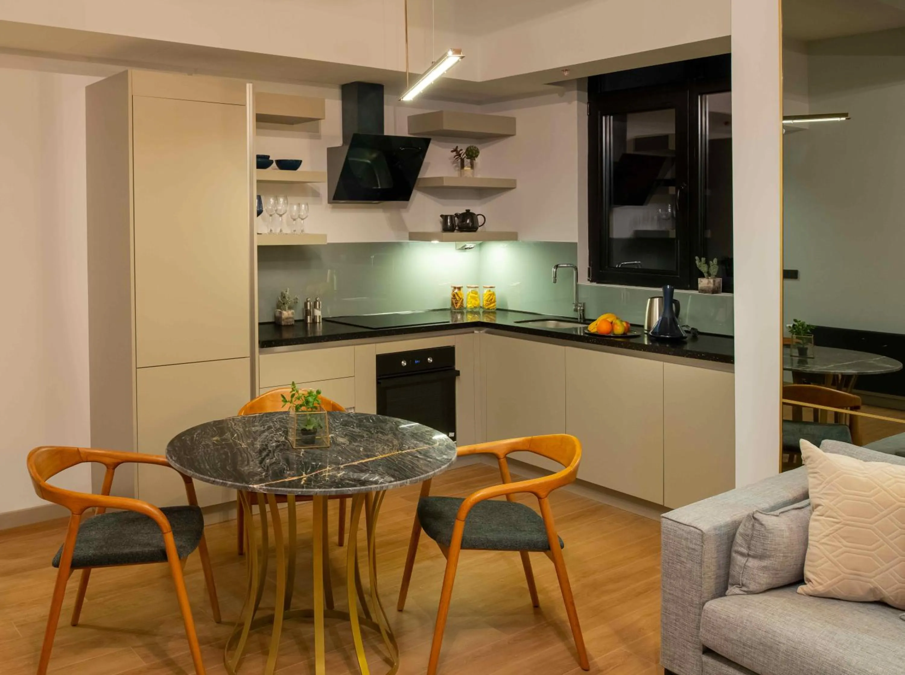 Kitchen or kitchenette in G Tower Furnished Apartment Rentals