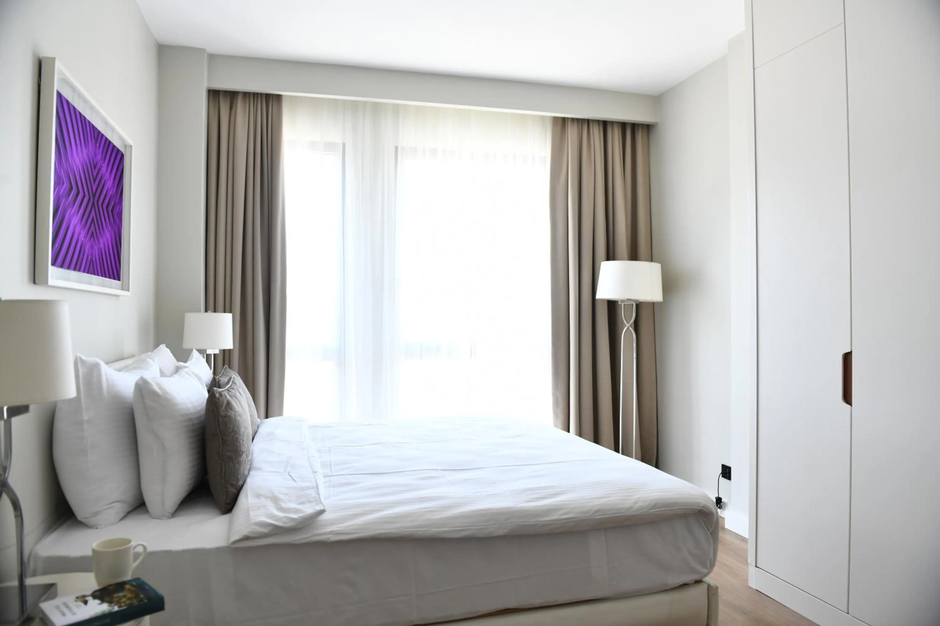 Bedroom, Bed in G Tower Furnished Apartment Rentals