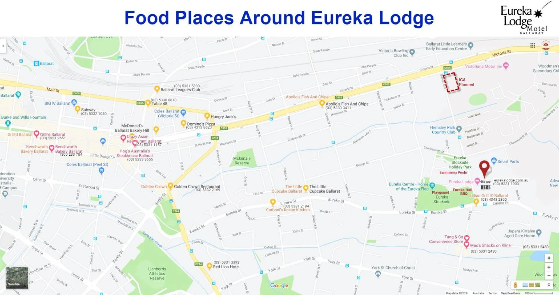 Restaurant/places to eat in Ballarat Eureka Lodge Motel