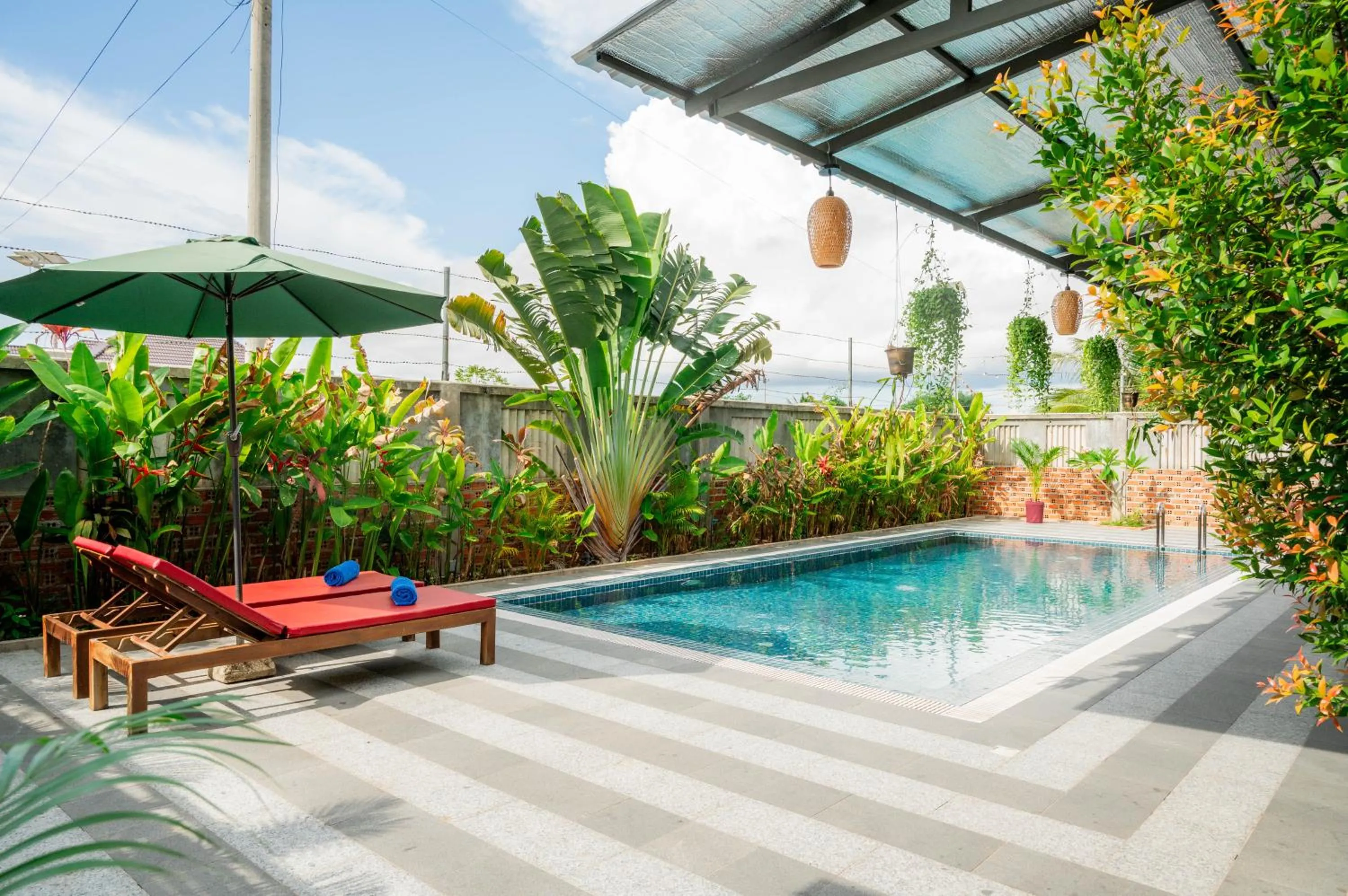 Pool view in Kampot Sweet Boutique