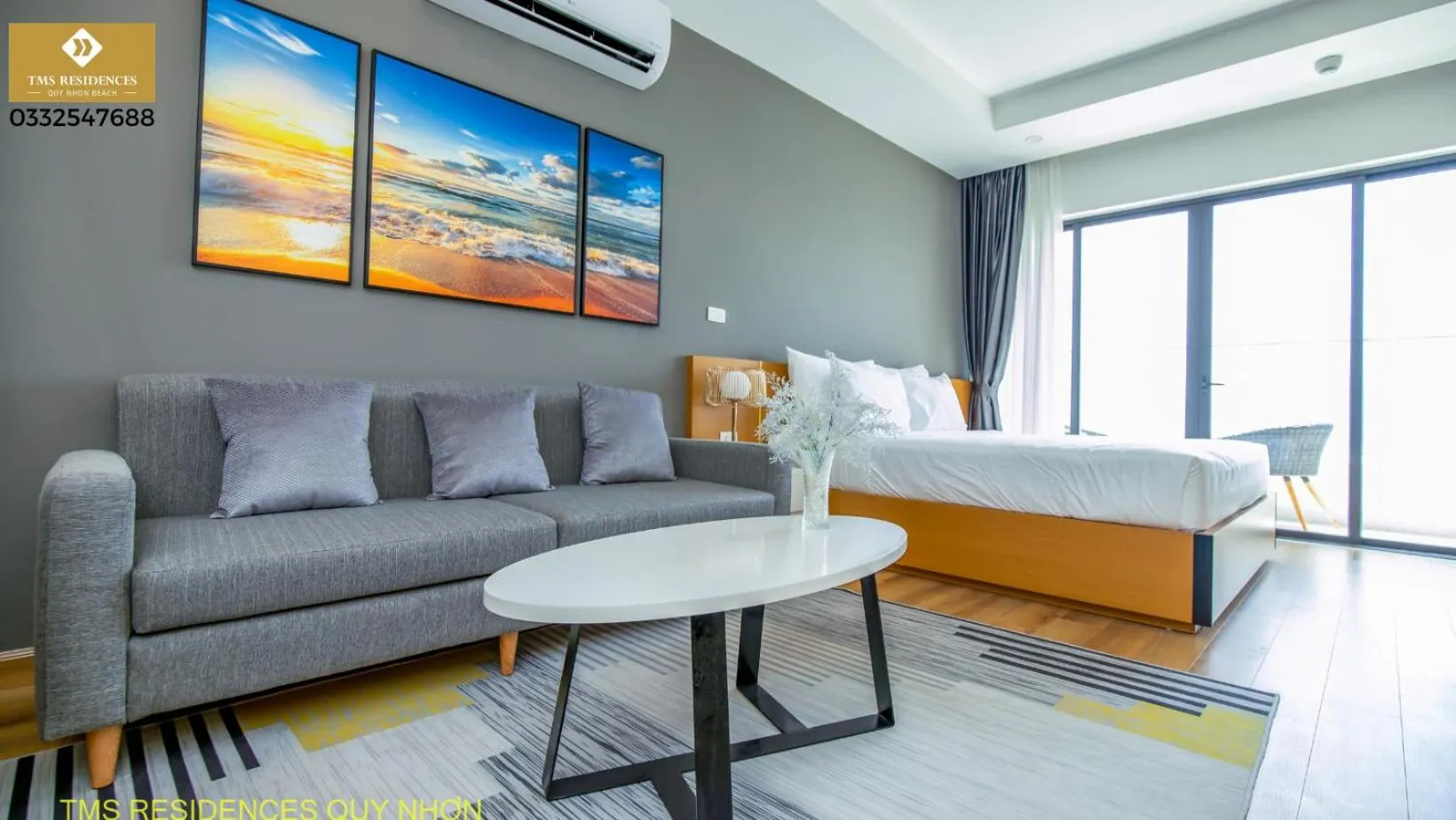 Living room, Bed in TMS Residences Quy Nhon - Official