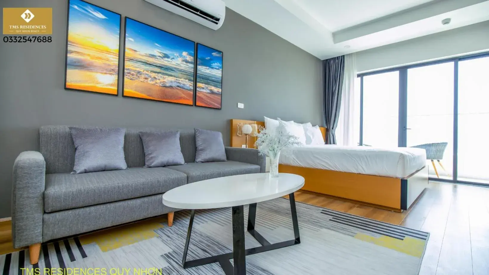 Living room, Bed in TMS Residences Quy Nhon - Official Living room, Bed in TMS Residences Quy Nhon - Official