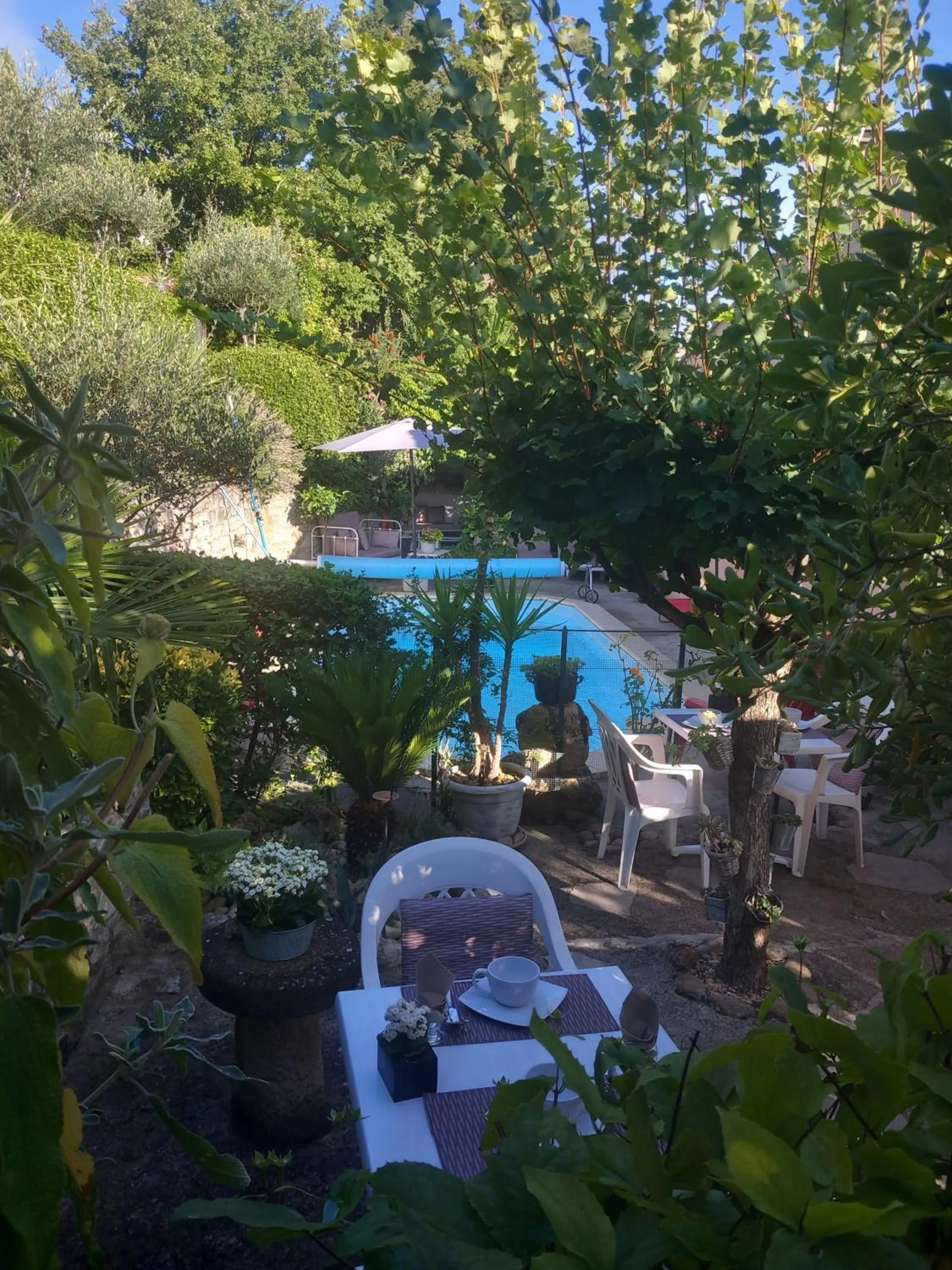 Pool view in La Sapiniére -chambres climatisées
