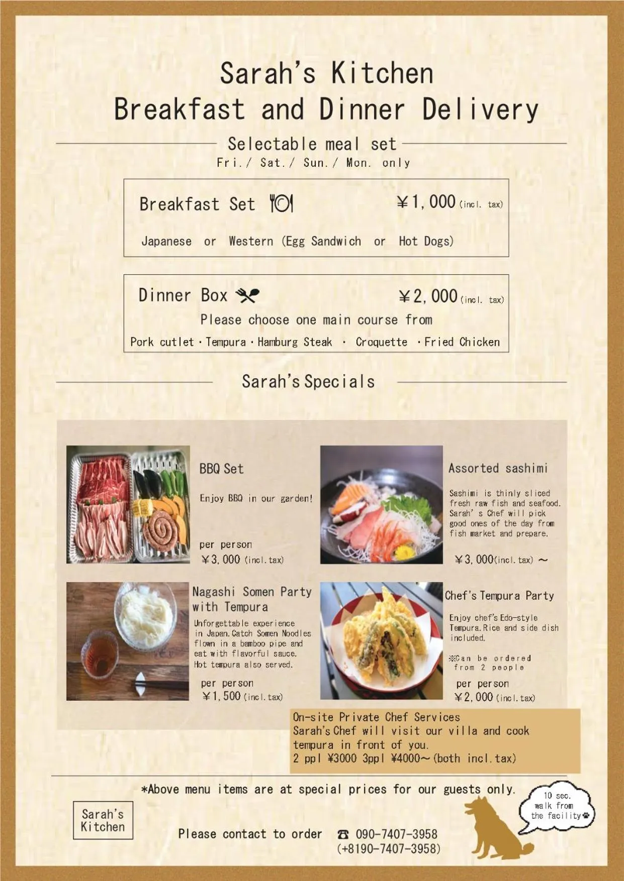 Food and drinks in Villa Felice Sumuide