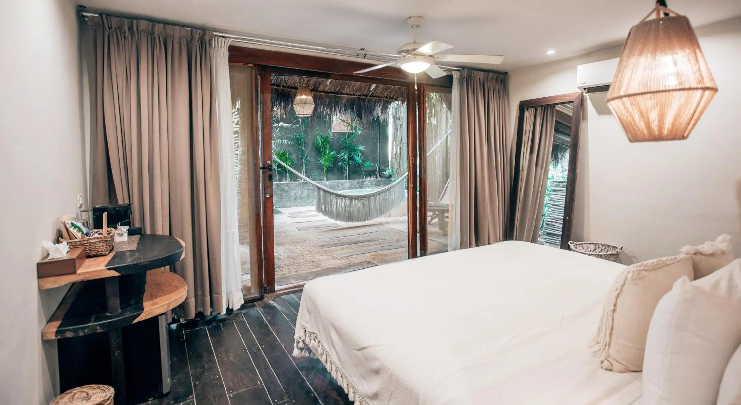 Bedroom, Bed in Orchid House Tulum Beach