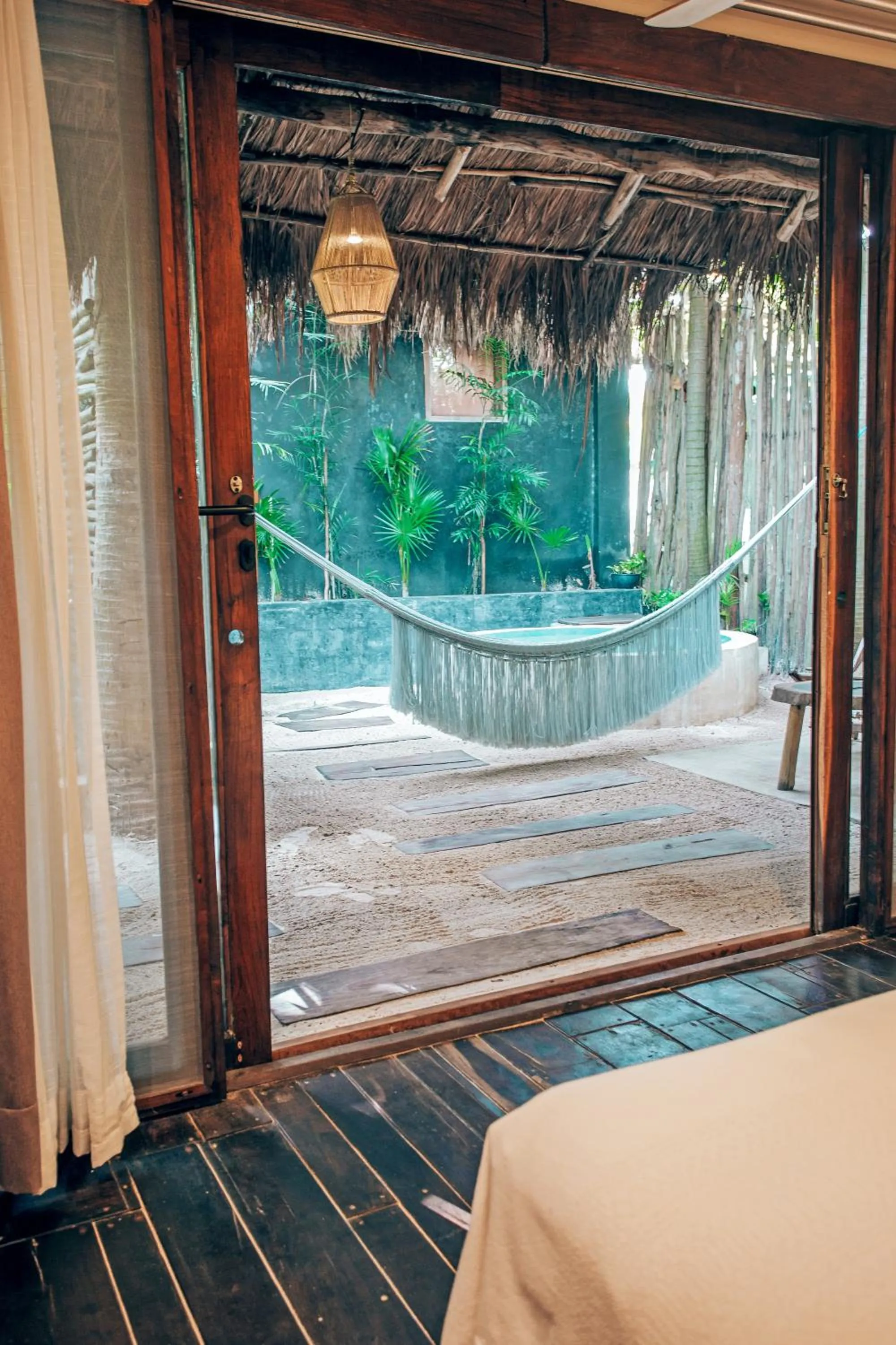 Garden view, Bed in Orchid House Tulum Beach