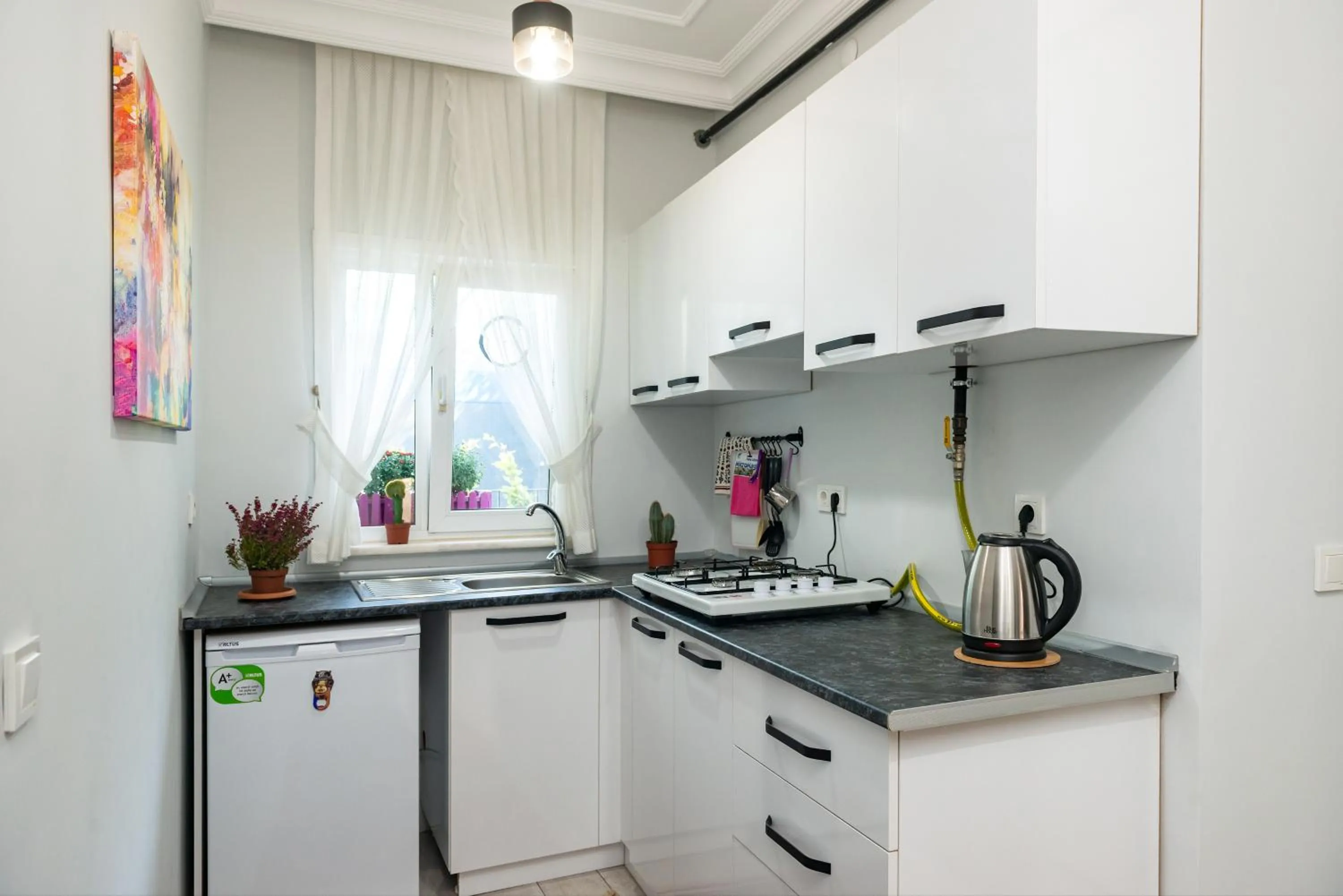 Kitchen or kitchenette in Dualis Hotel