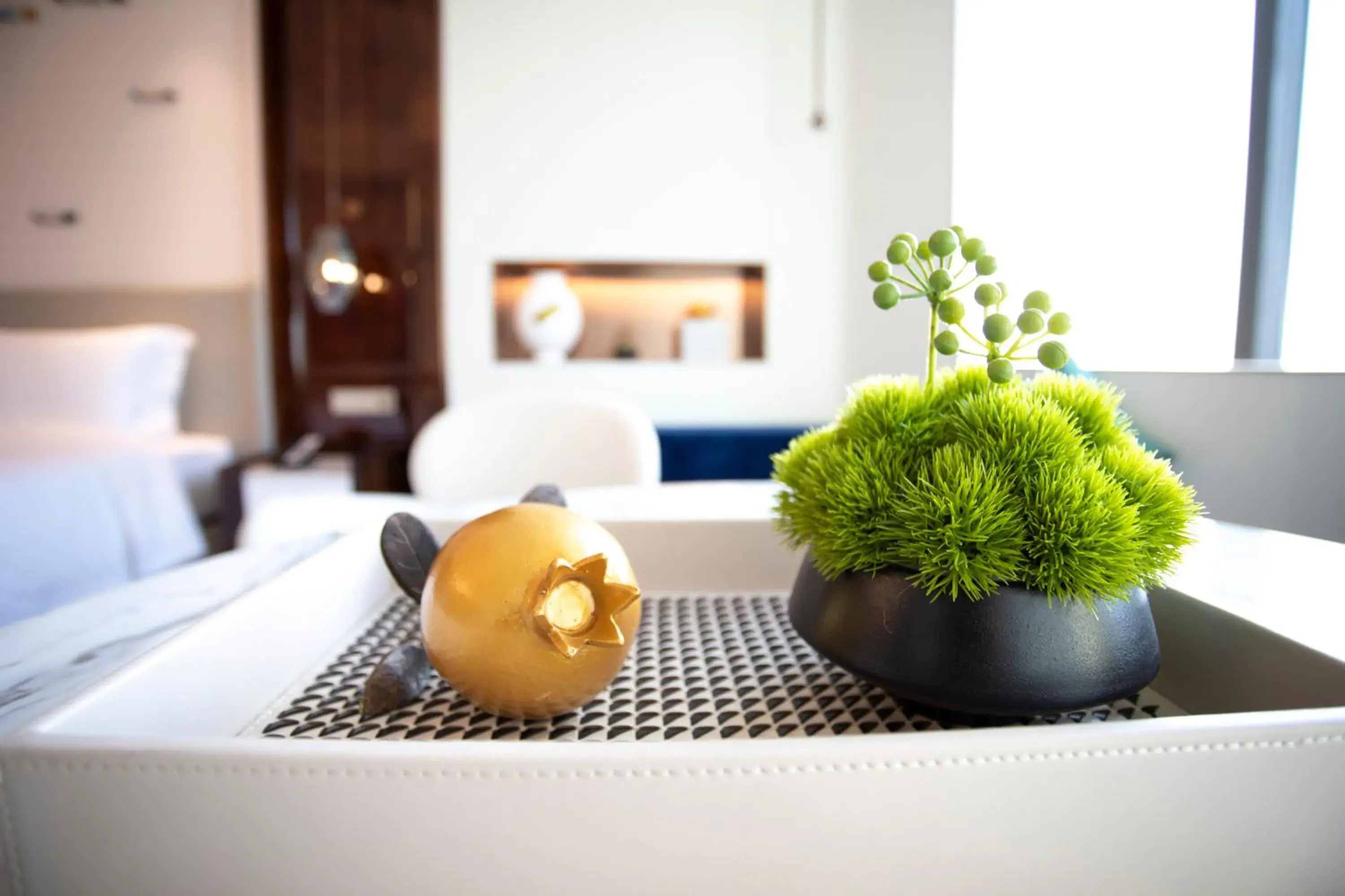 Decorative detail, Bed in Wyndham Garden Nanjing Airport Decorative detail, Bed in Wyndham Garden Nanjing Airport