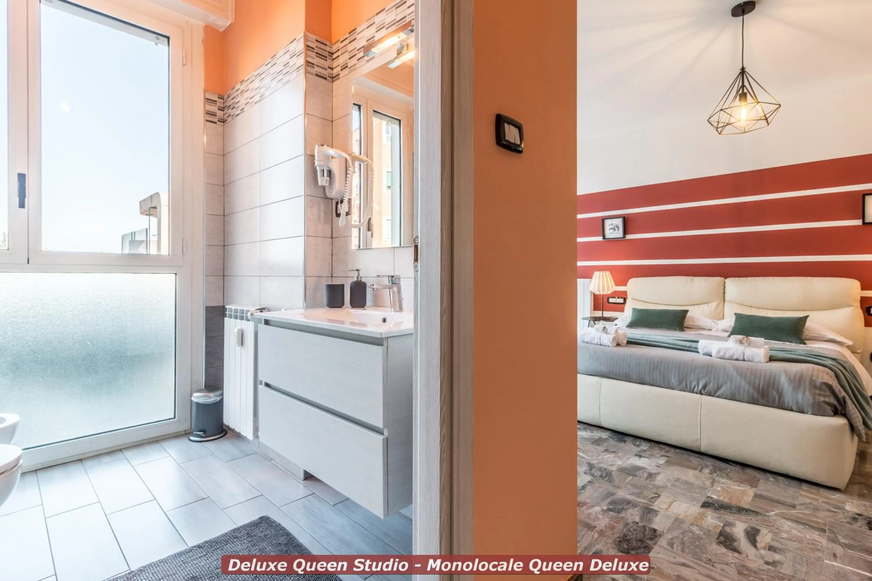 Bathroom, Bed in 4 Star Bologna Train Station - Self Check-In