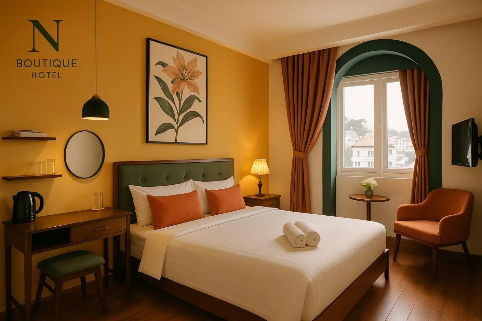 Bed in Hera Boutique Hotel