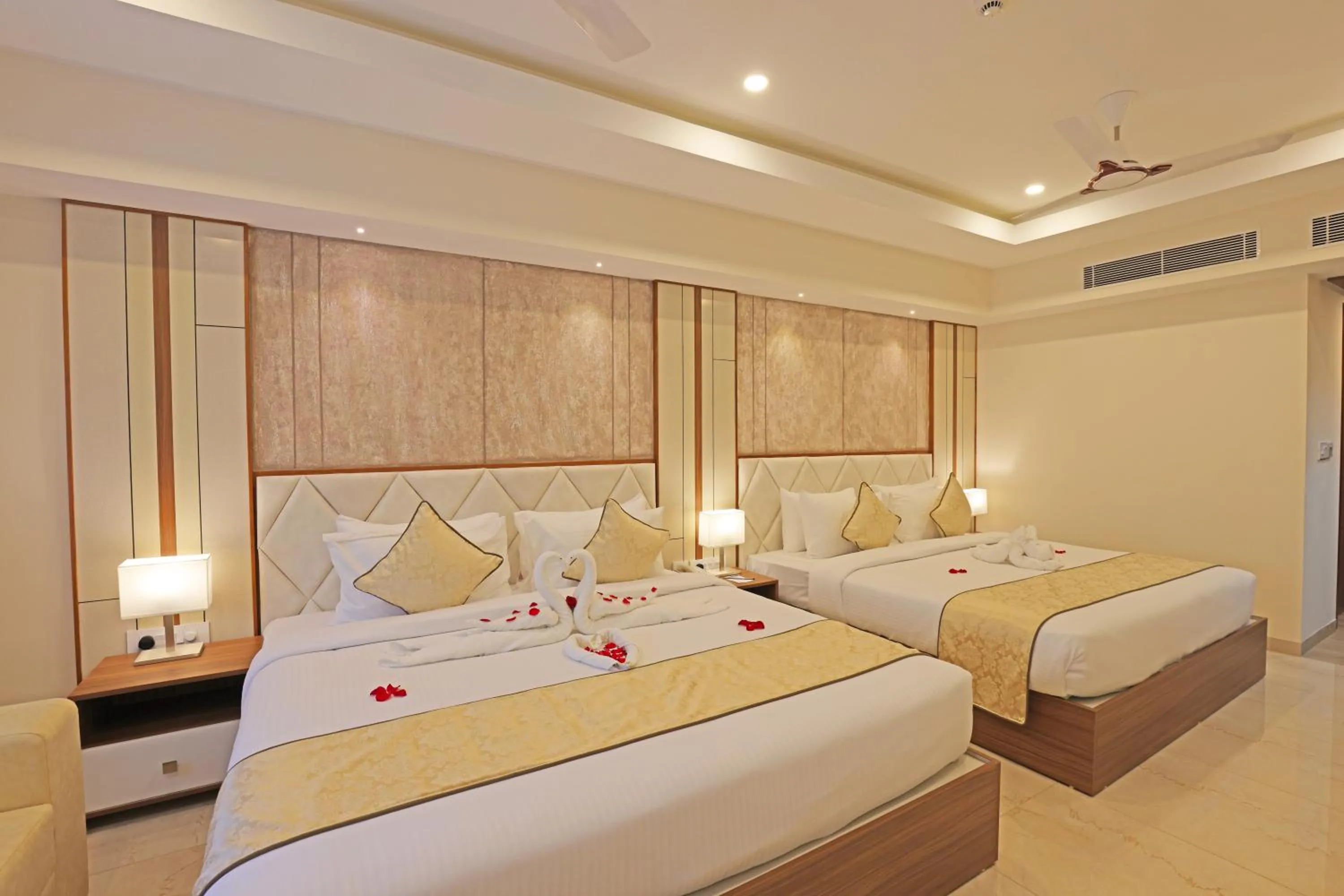 Bedroom, Bed in Krishnavalsam Regency