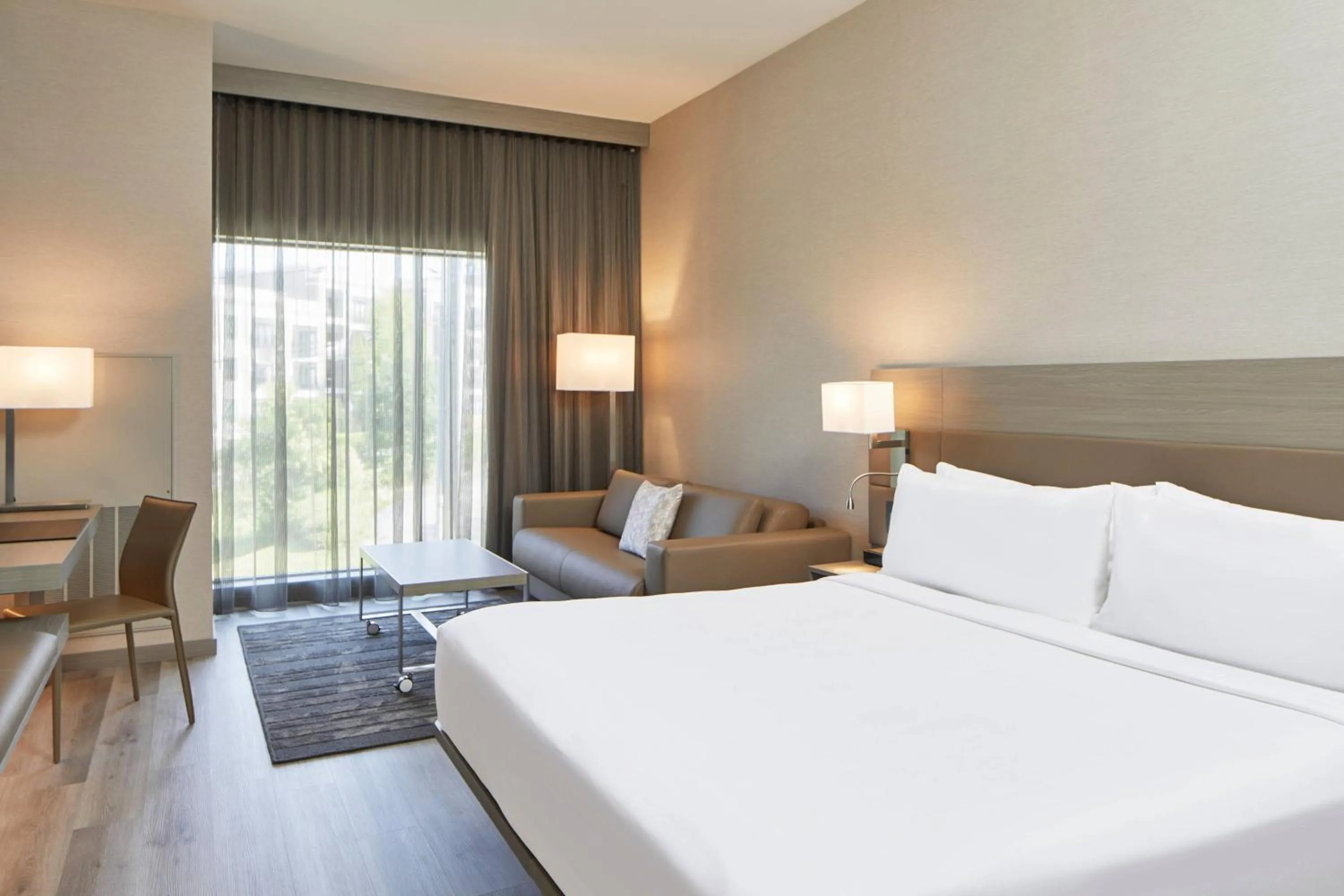 Photo of the whole room, Bed in AC Hotel by Marriott Durham Duke University