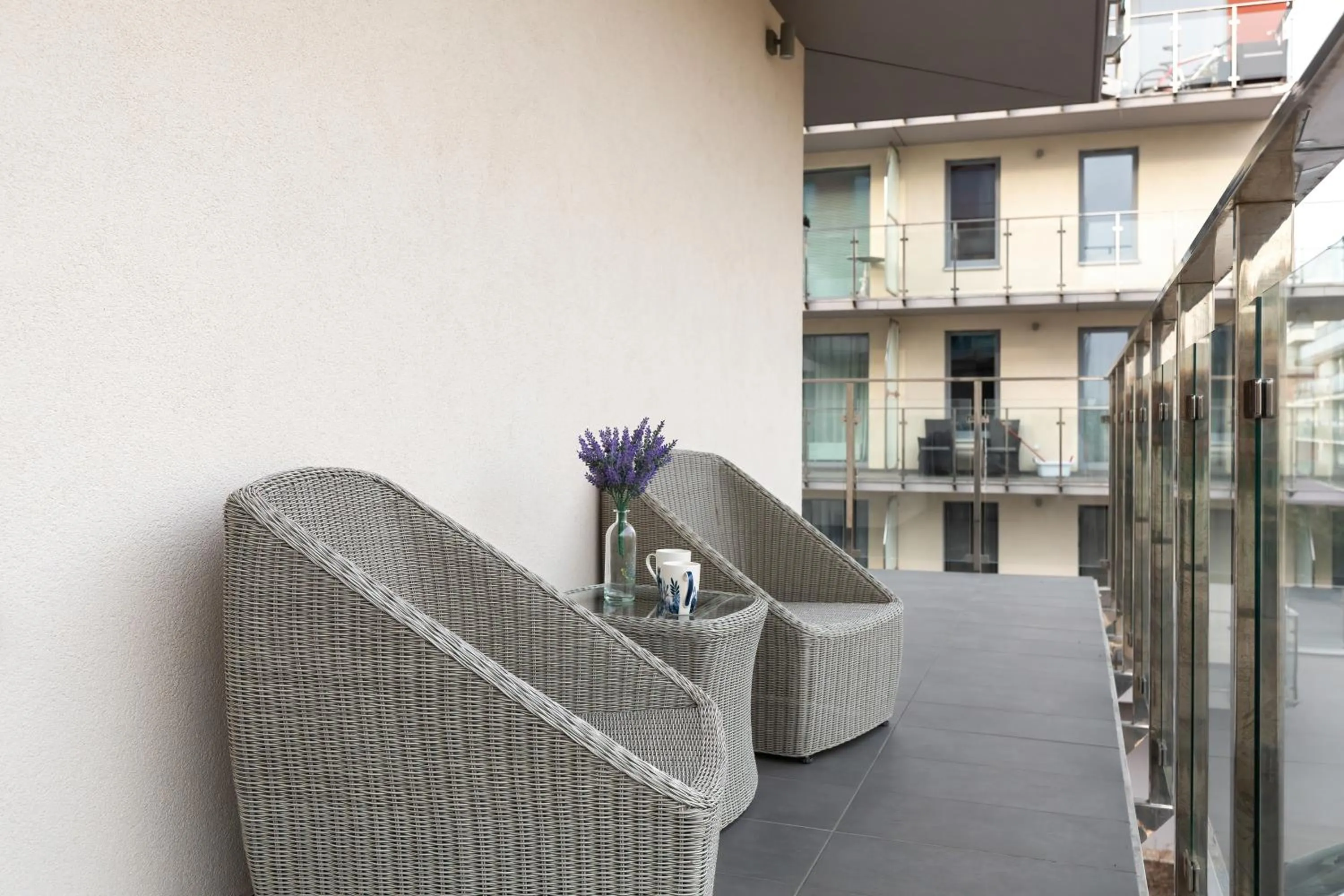 Balcony/Terrace in Apartamenty Osiedle Bursztynowe II by Noclegi Renters