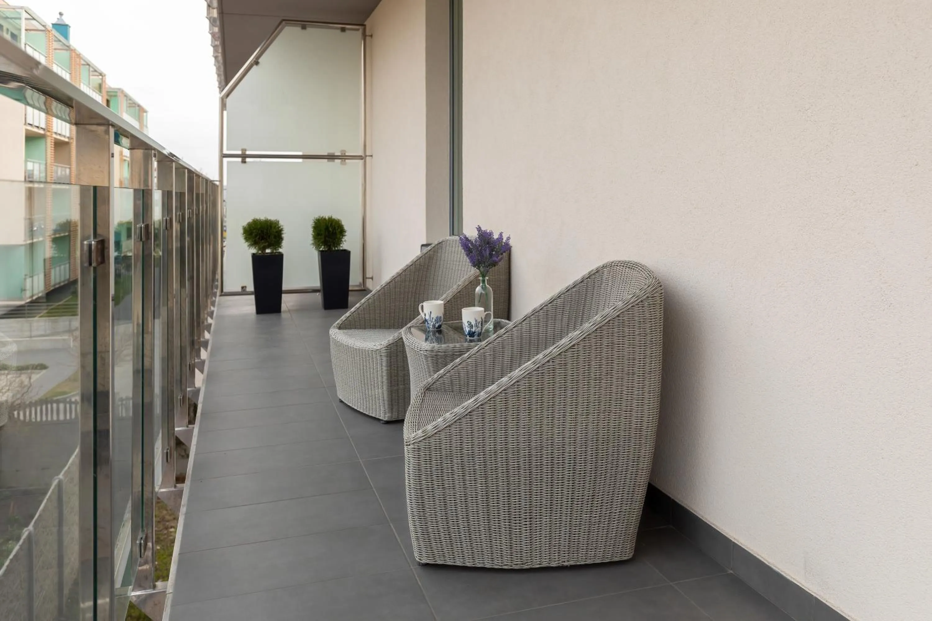 Balcony/Terrace in Apartamenty Osiedle Bursztynowe II by Noclegi Renters