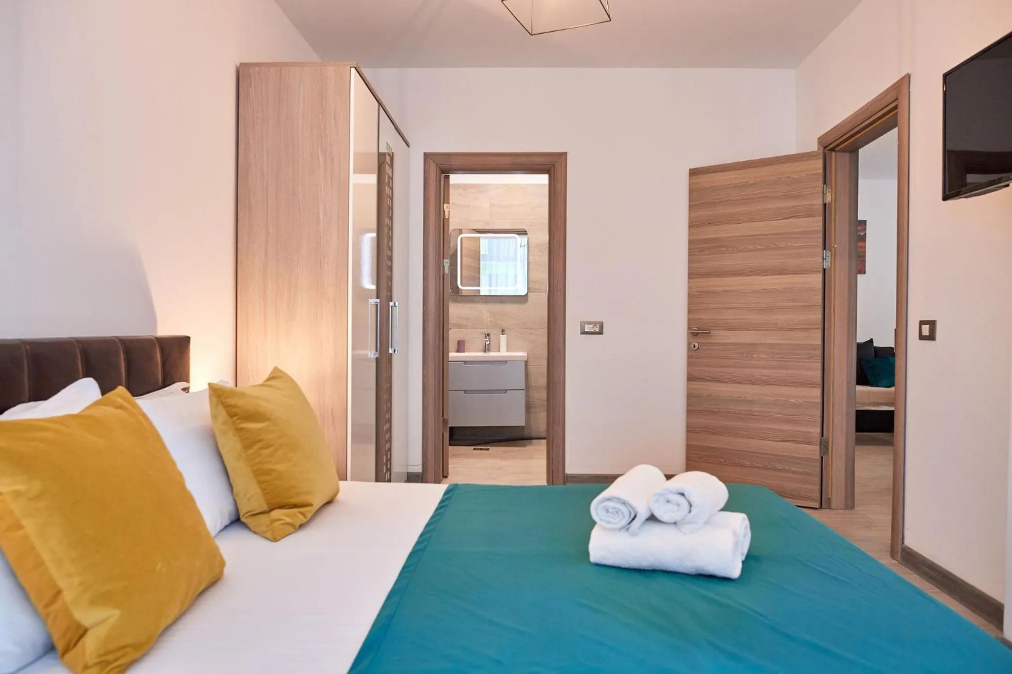 Bed in Glamour Sea view Family Apartments - Spa n Pools Resort