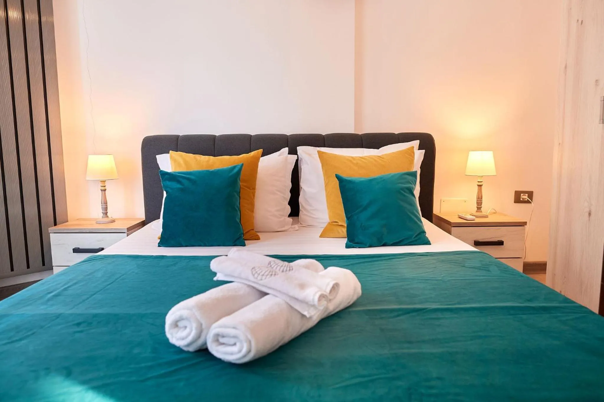 Bed in Glamour Sea view Family Apartments - Spa n Pools Resort