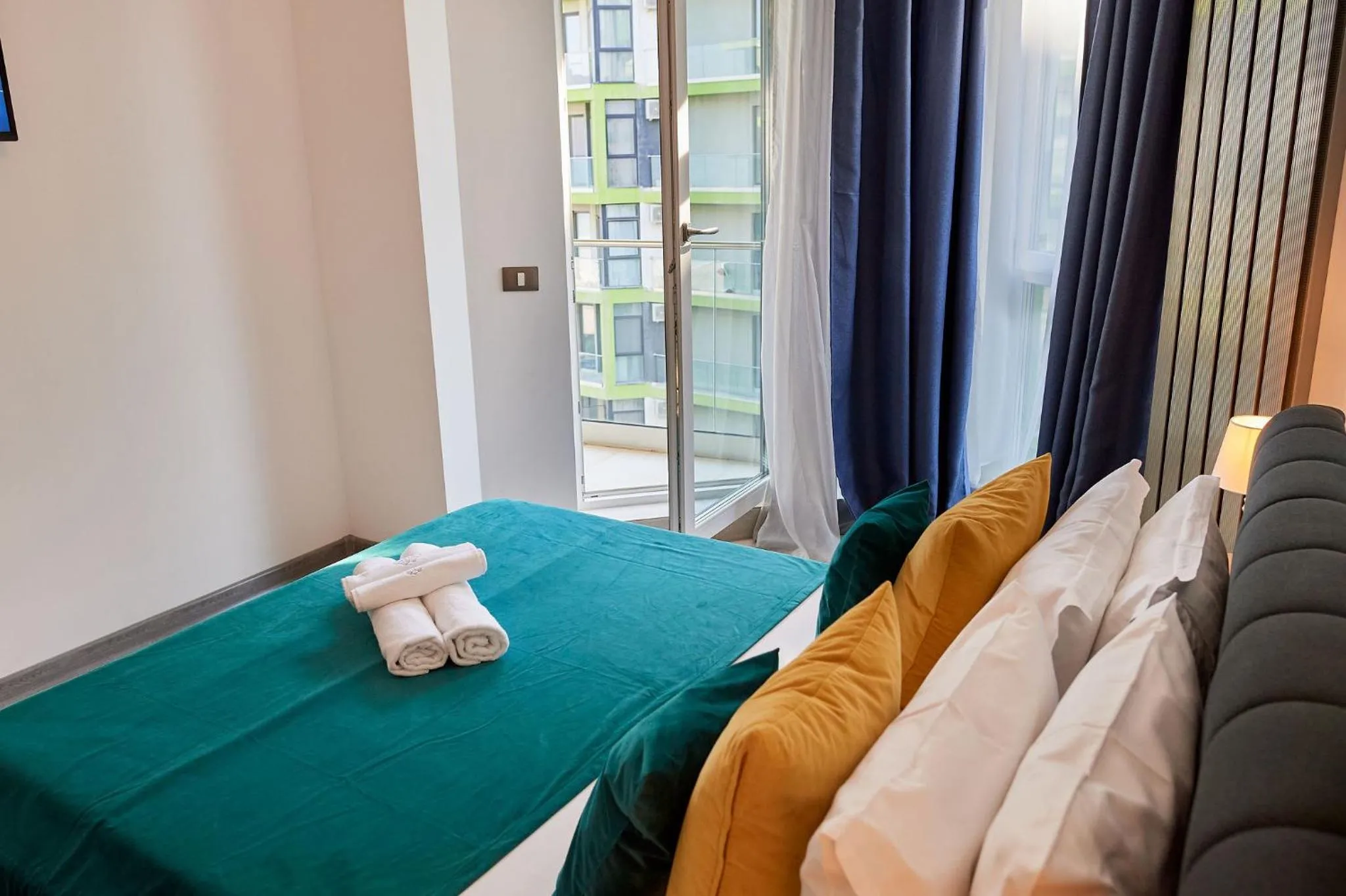 Bed in Glamour Sea view Family Apartments - Spa n Pools Resort