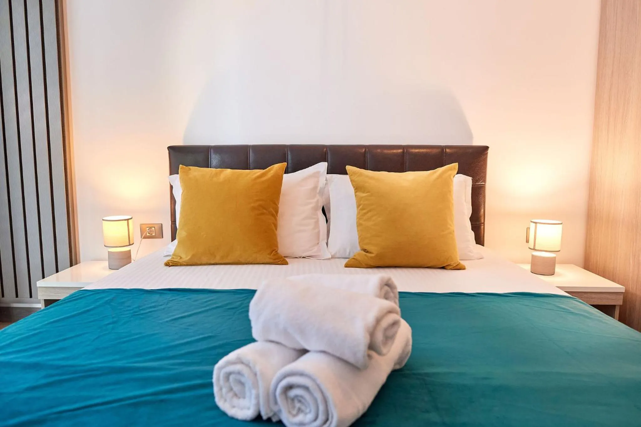 Bed in Glamour Sea view Family Apartments - Spa n Pools Resort