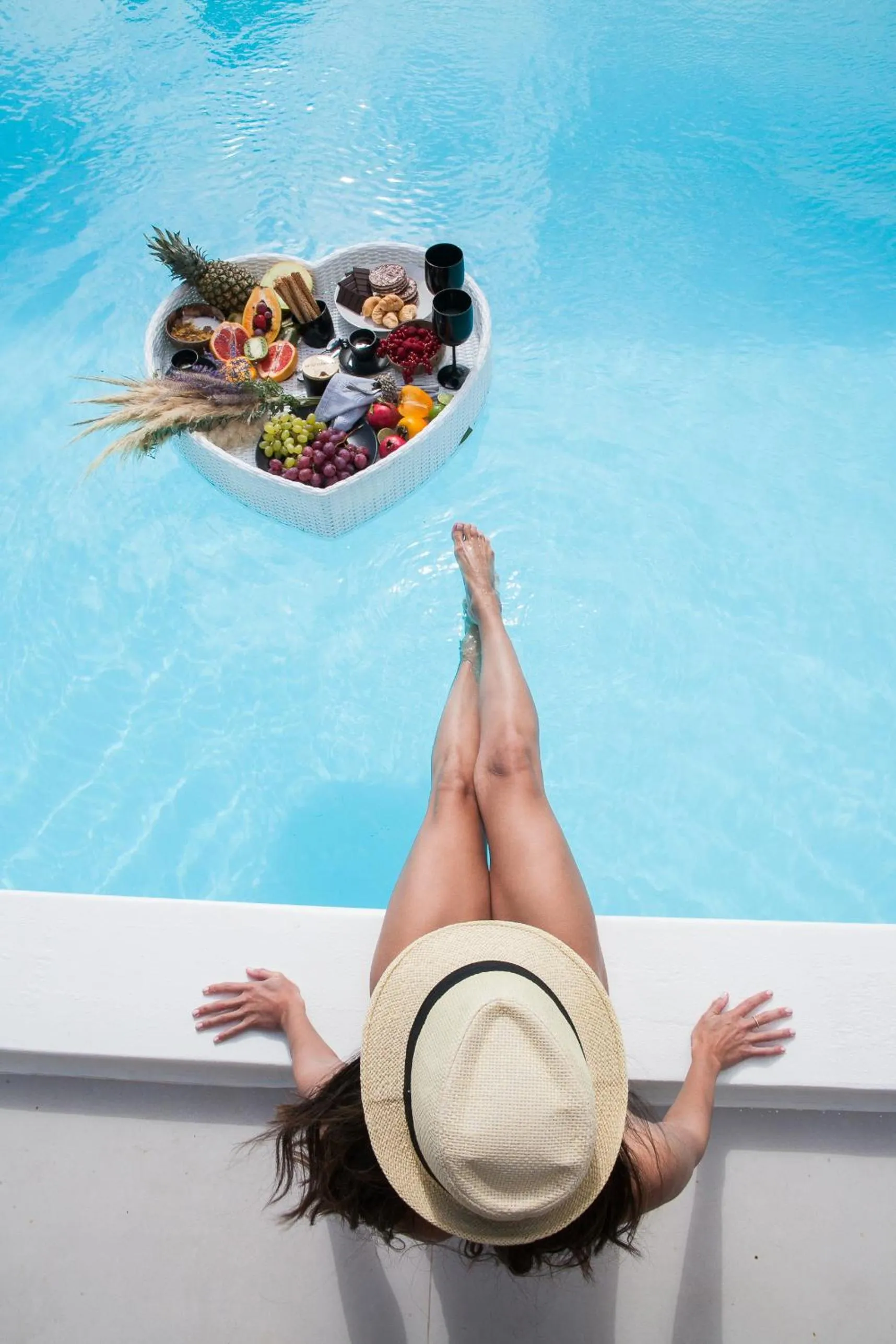 Pool view in Agrari Bo Suites by Mykonos Rocks