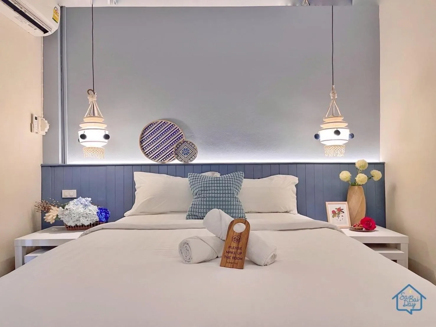 Bed in Sabaiday Guesthouse Nimman