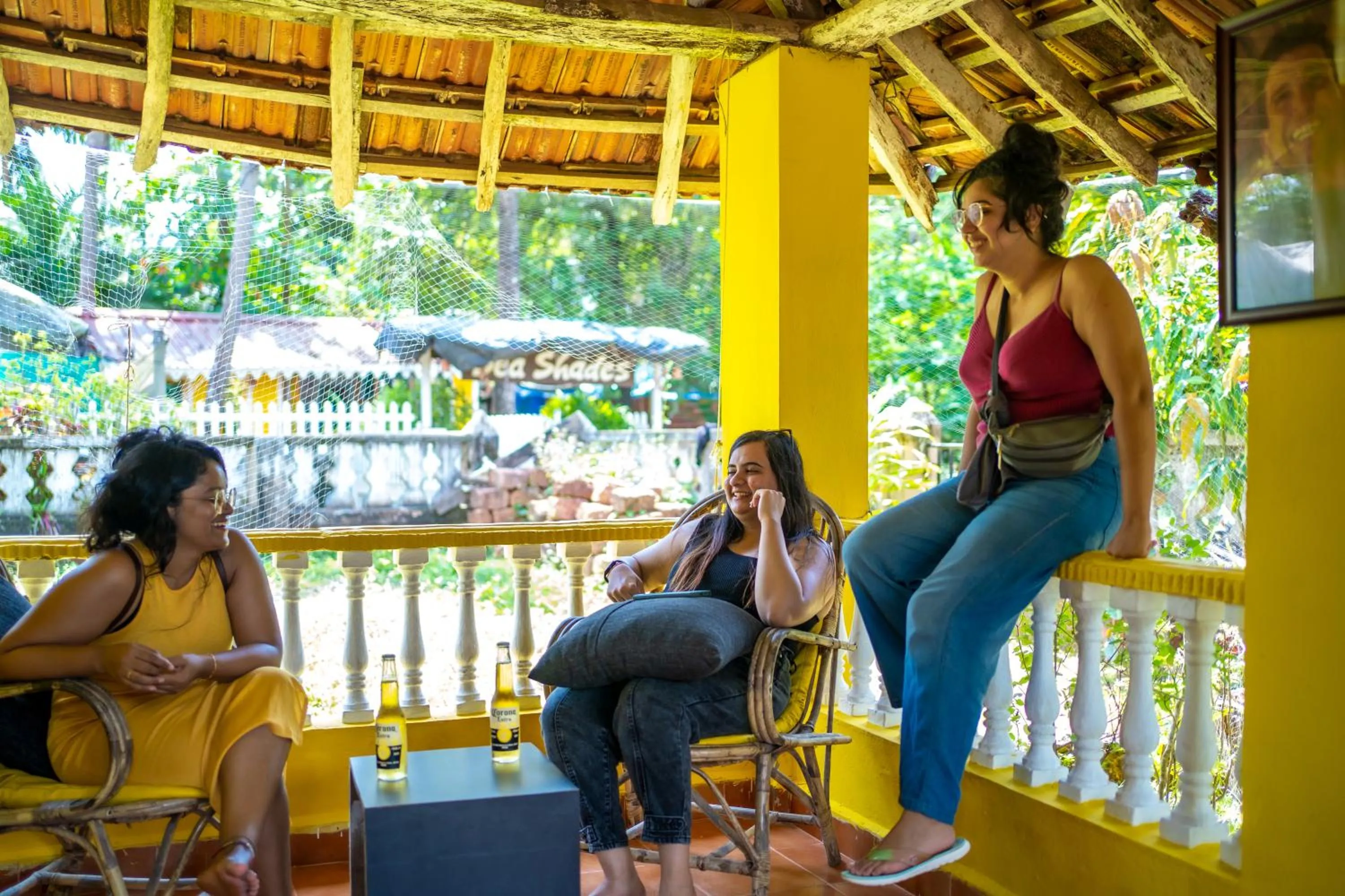 People in Whoopers Hostel Palolem