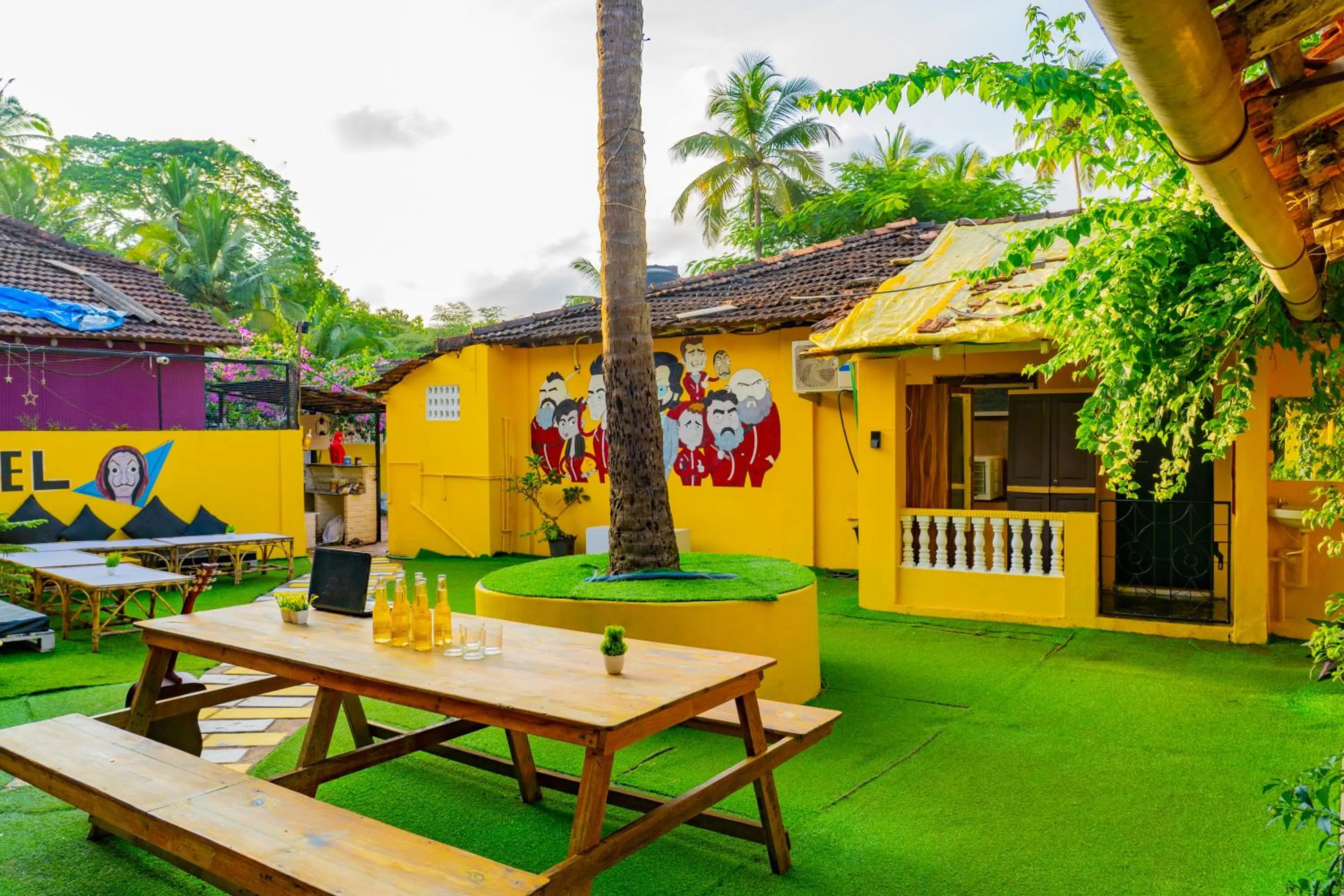 Garden in Whoopers Hostel Palolem