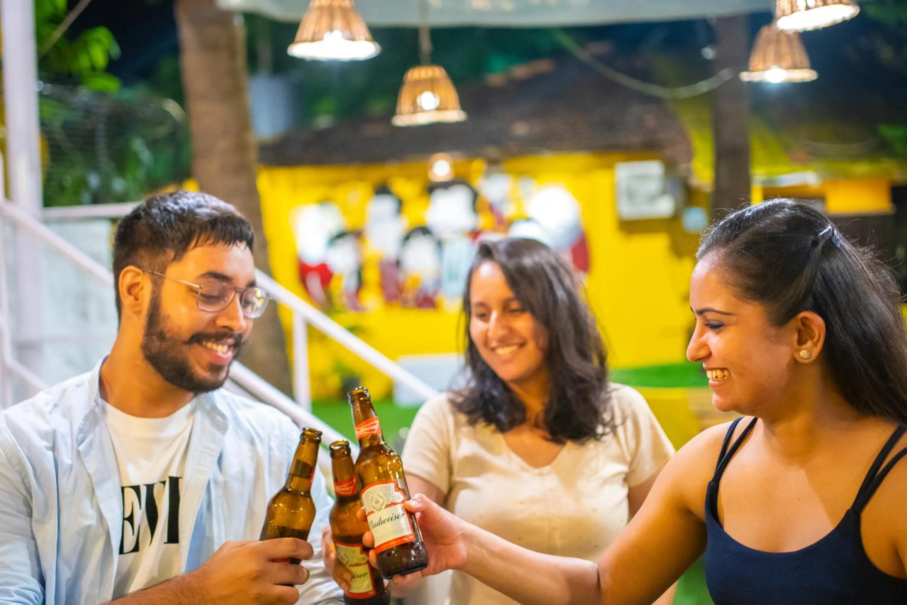 group of guests in Whoopers Hostel Palolem