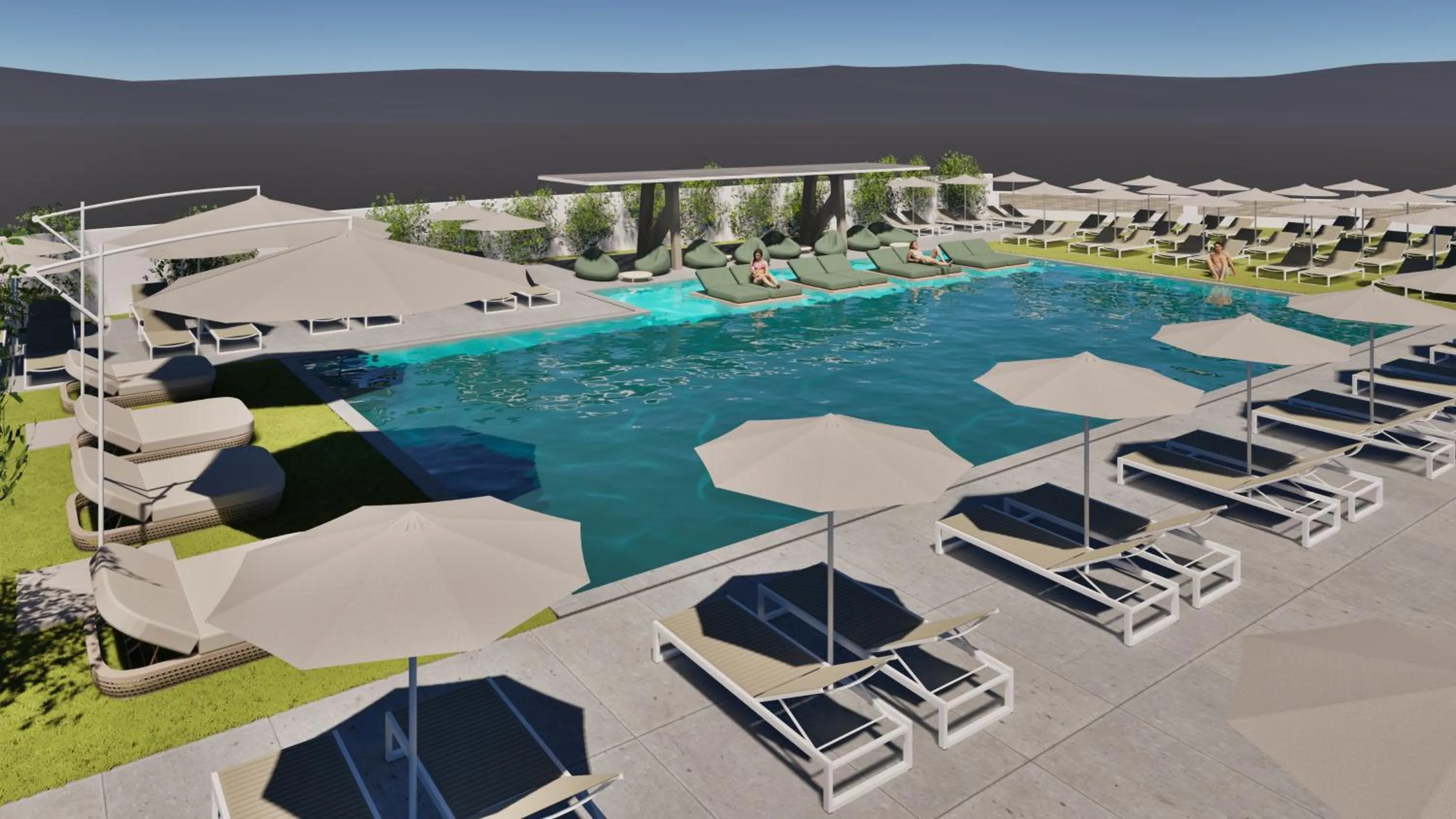 Pool view in Lymberia Hotel