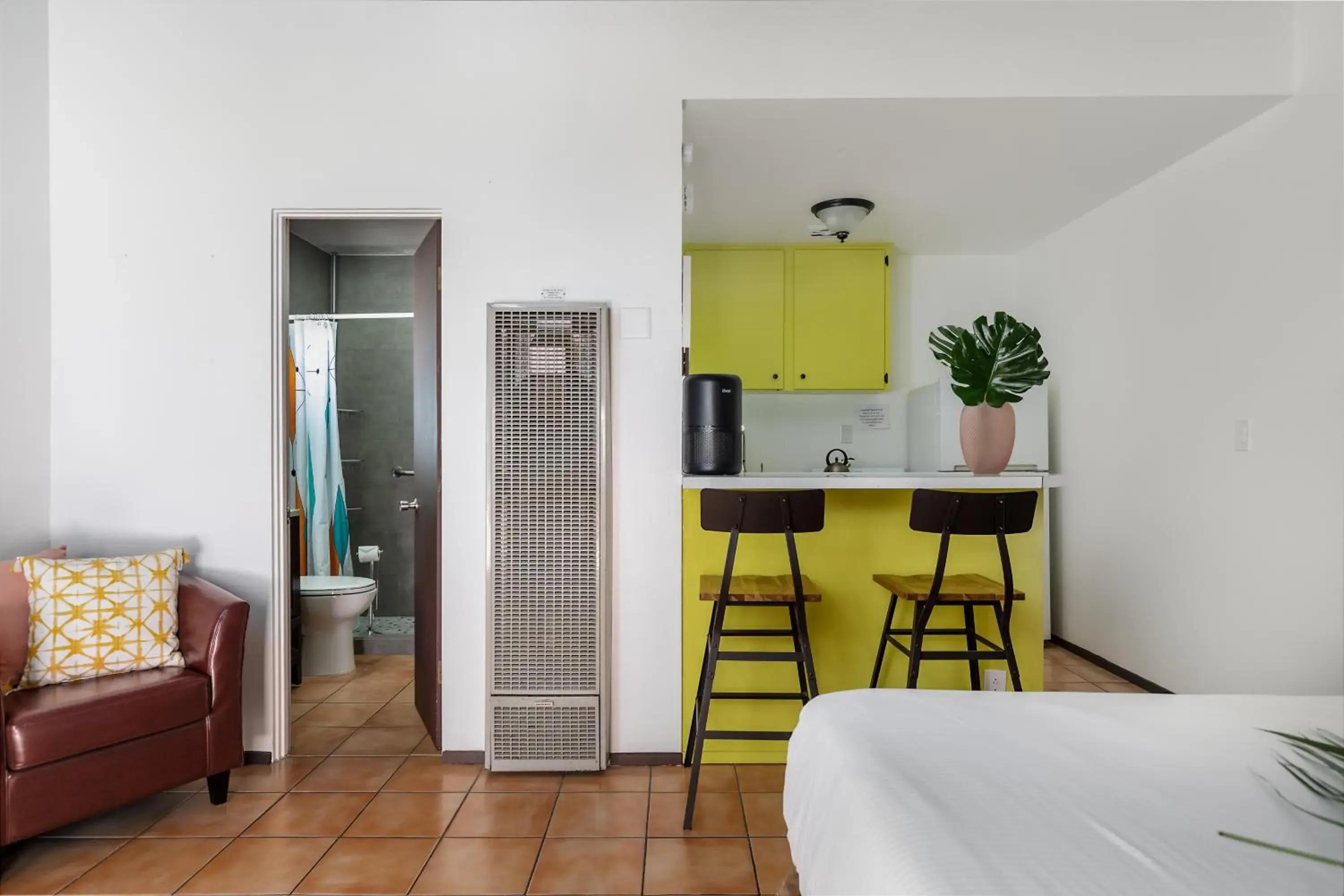 Kitchen or kitchenette, Bed in Float Palm Springs - Adults Only Kitchen or kitchenette, Bed in Float Palm Springs - Adults Only