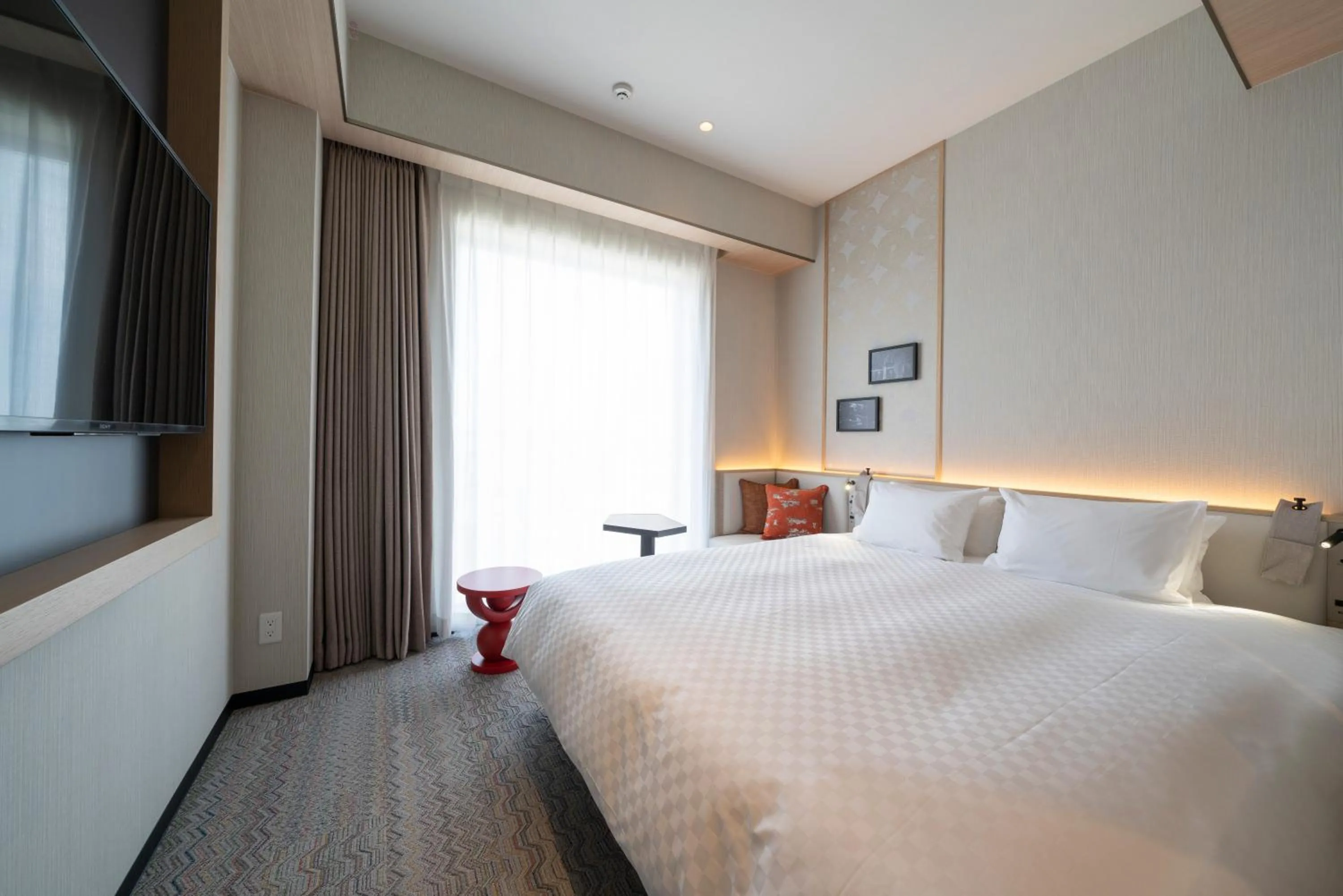 Photo of the whole room, Bed in HOTEL μ STYLE INUYAMA experience