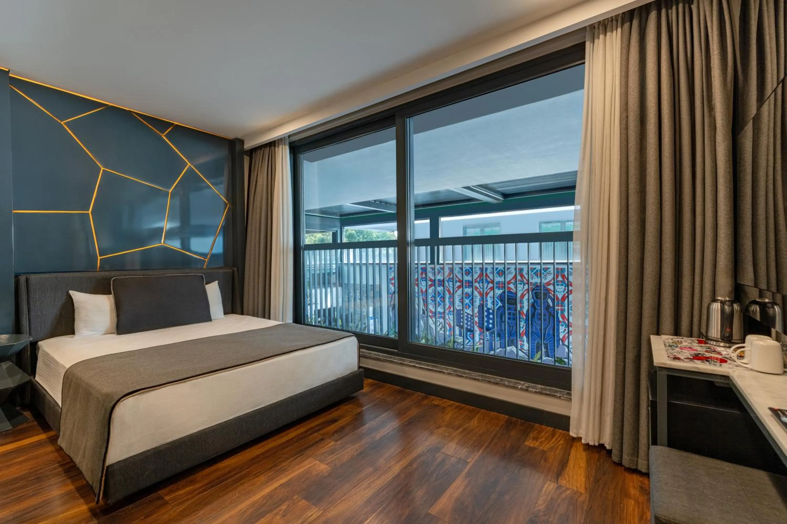 Bed in Lucky Monkey Hotel