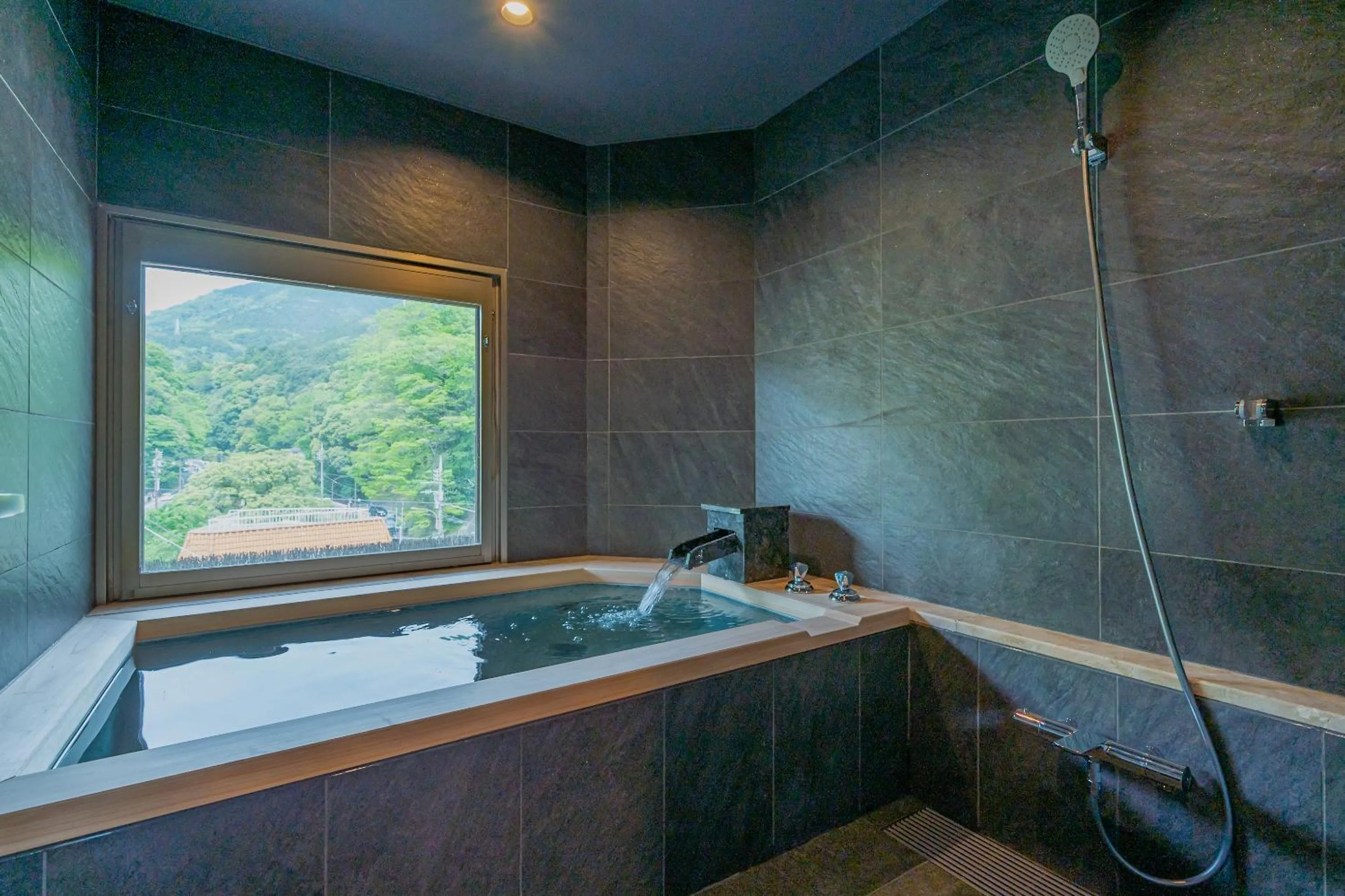 Hot Spring Bath in Hakone Yumoto Onsen Hotel Kajikaso