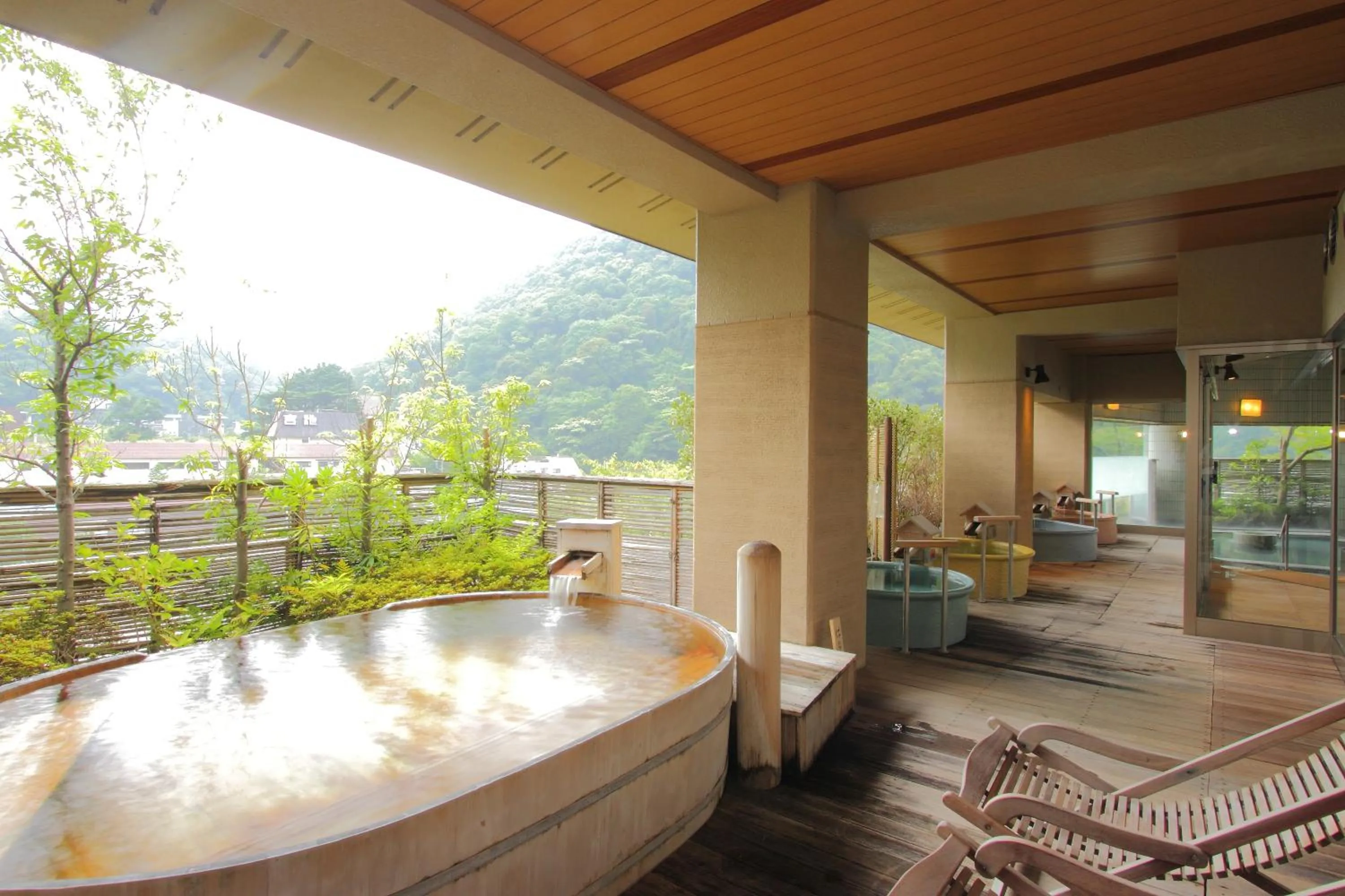 Hot Spring Bath in Hakone Yumoto Onsen Hotel Kajikaso