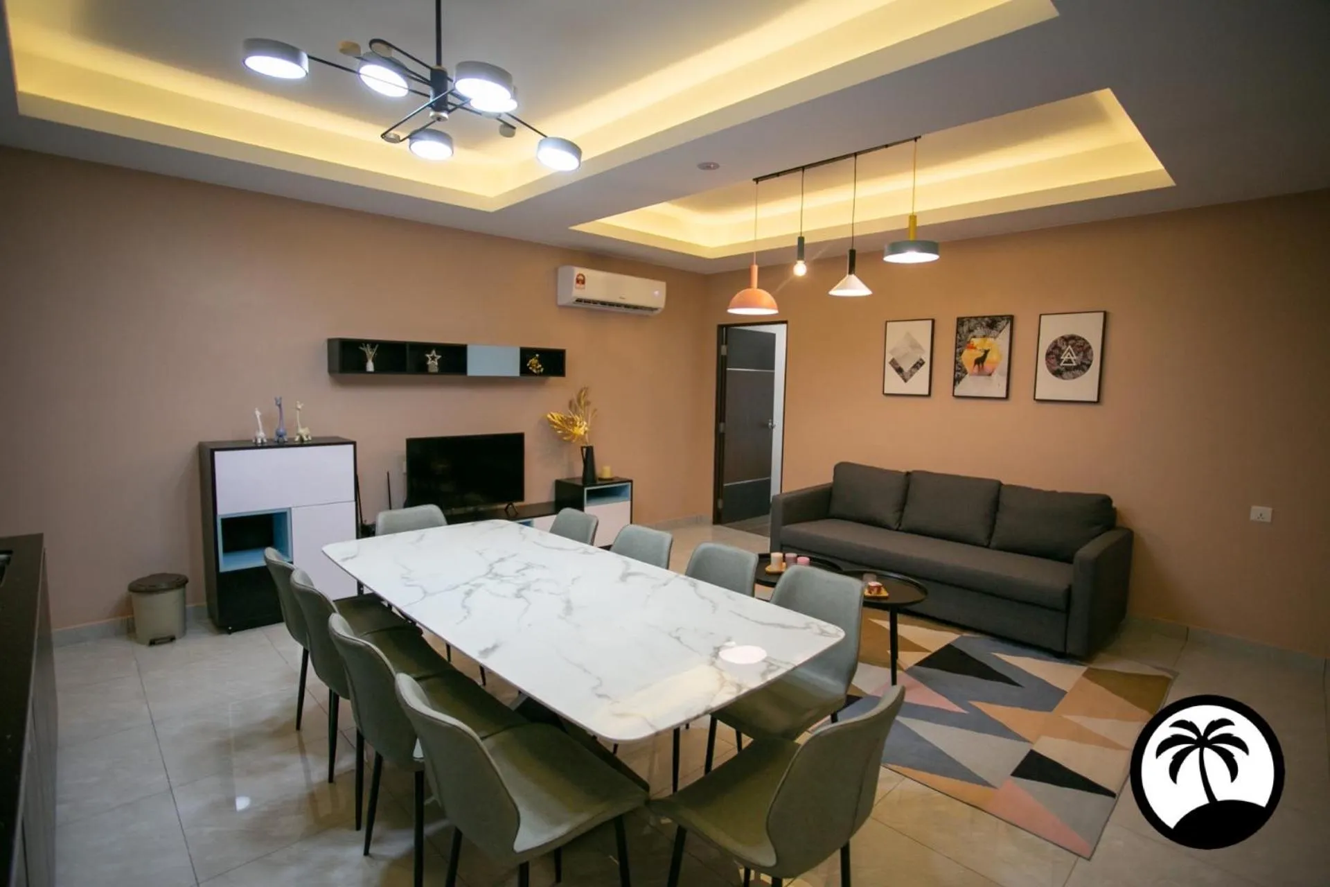 Dining area in Paradise Suite at KK Times Square, beside Imago