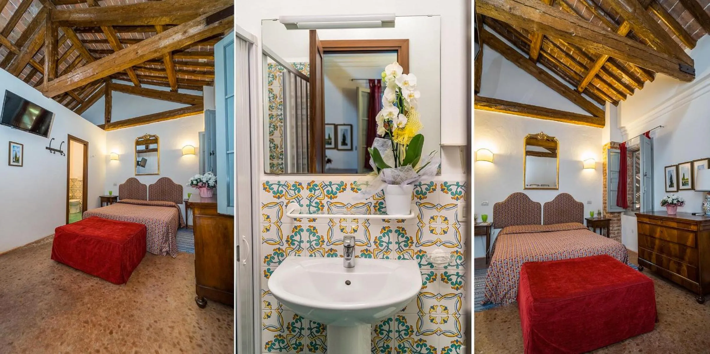 Bathroom, Bed in Agriturismo Tenuta Castel Venezze