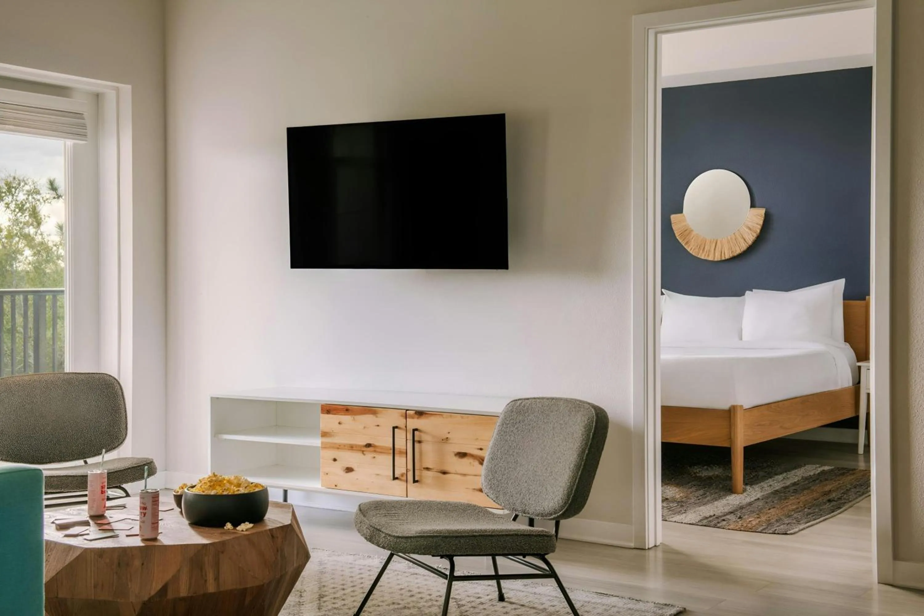 Living room, Bed in Sonder by Marriott Bonvoy Vista Cay Apartments