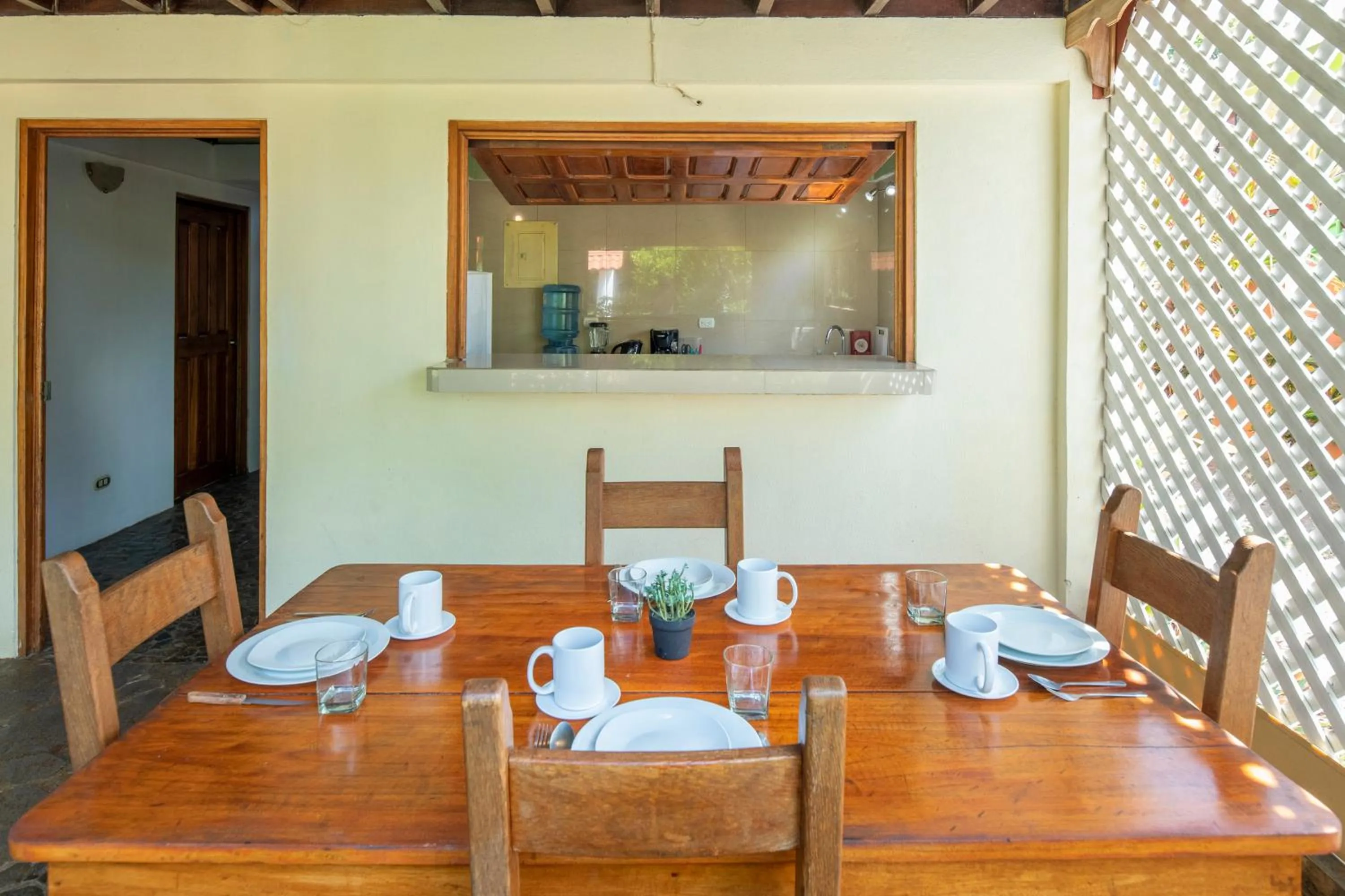 Dining area in Pangea Lodge with Shared Pool at the Heart of Manzanillo