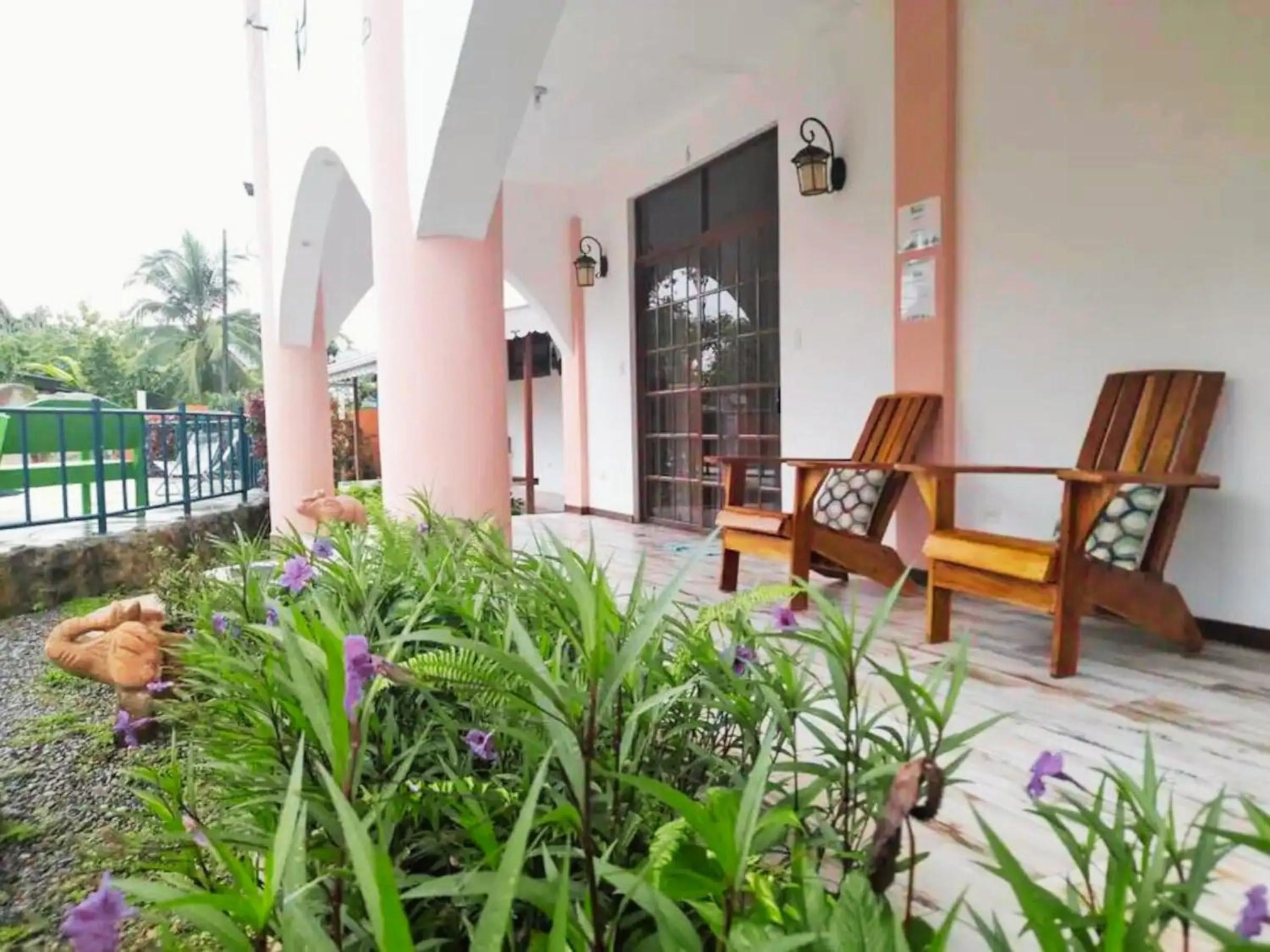 Patio in Pangea Lodge with Shared Pool at the Heart of Manzanillo