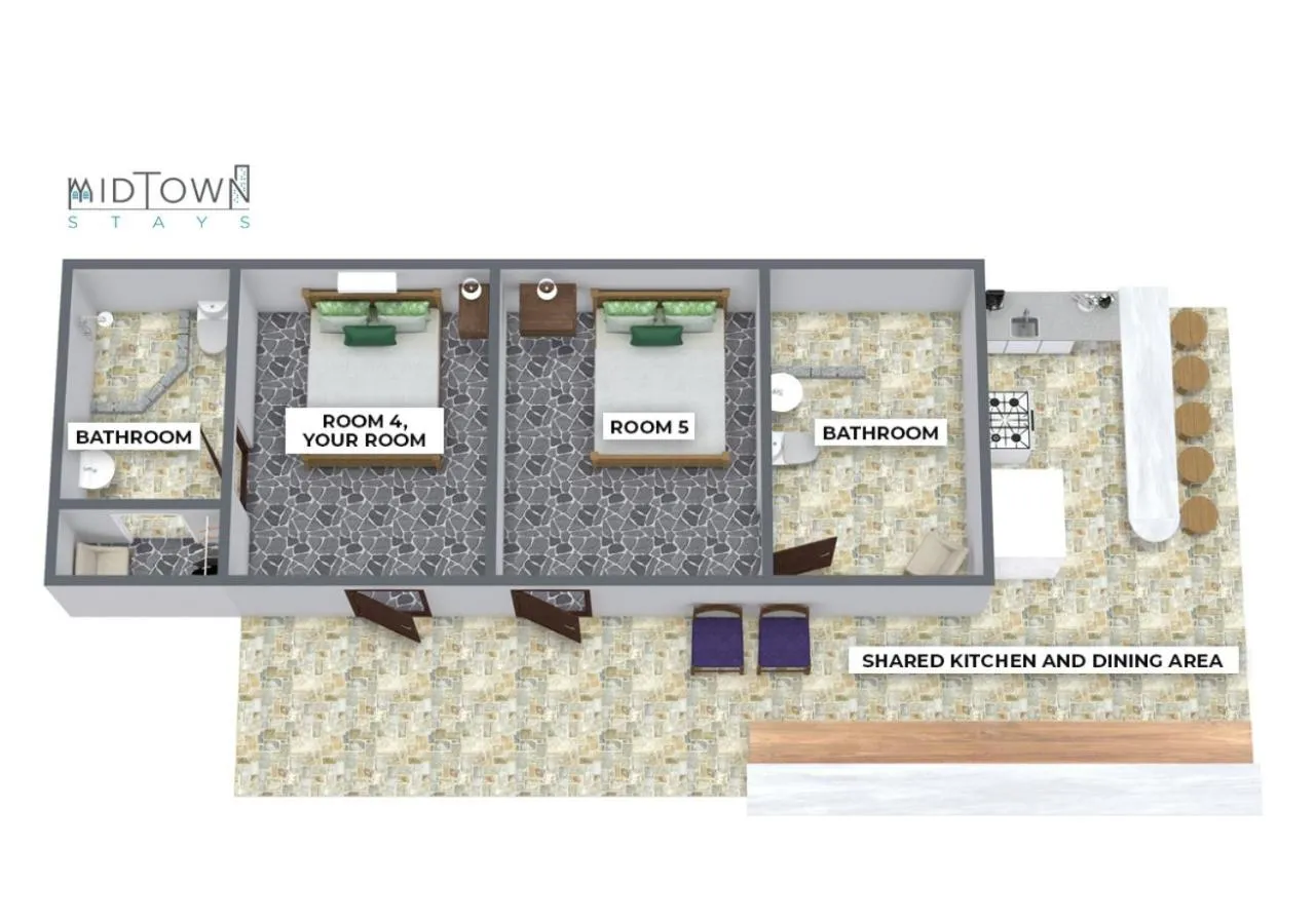 Floor plan in Pangea Lodge with Shared Pool at the Heart of Manzanillo