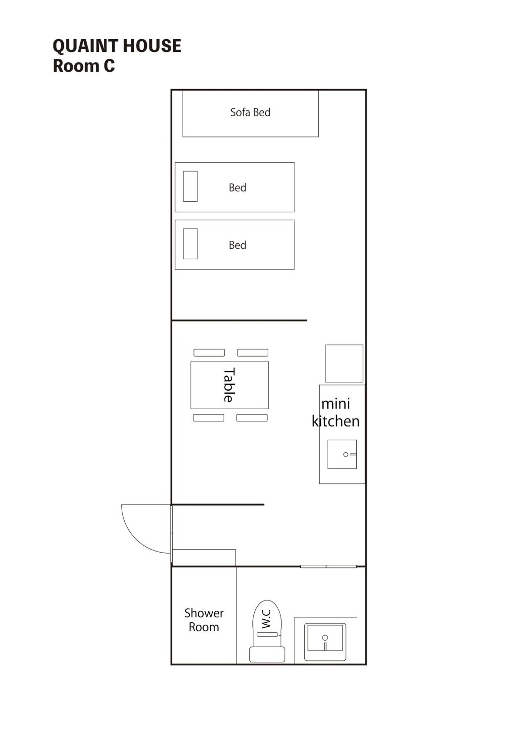 Floor plan in Quaint House Naoshima