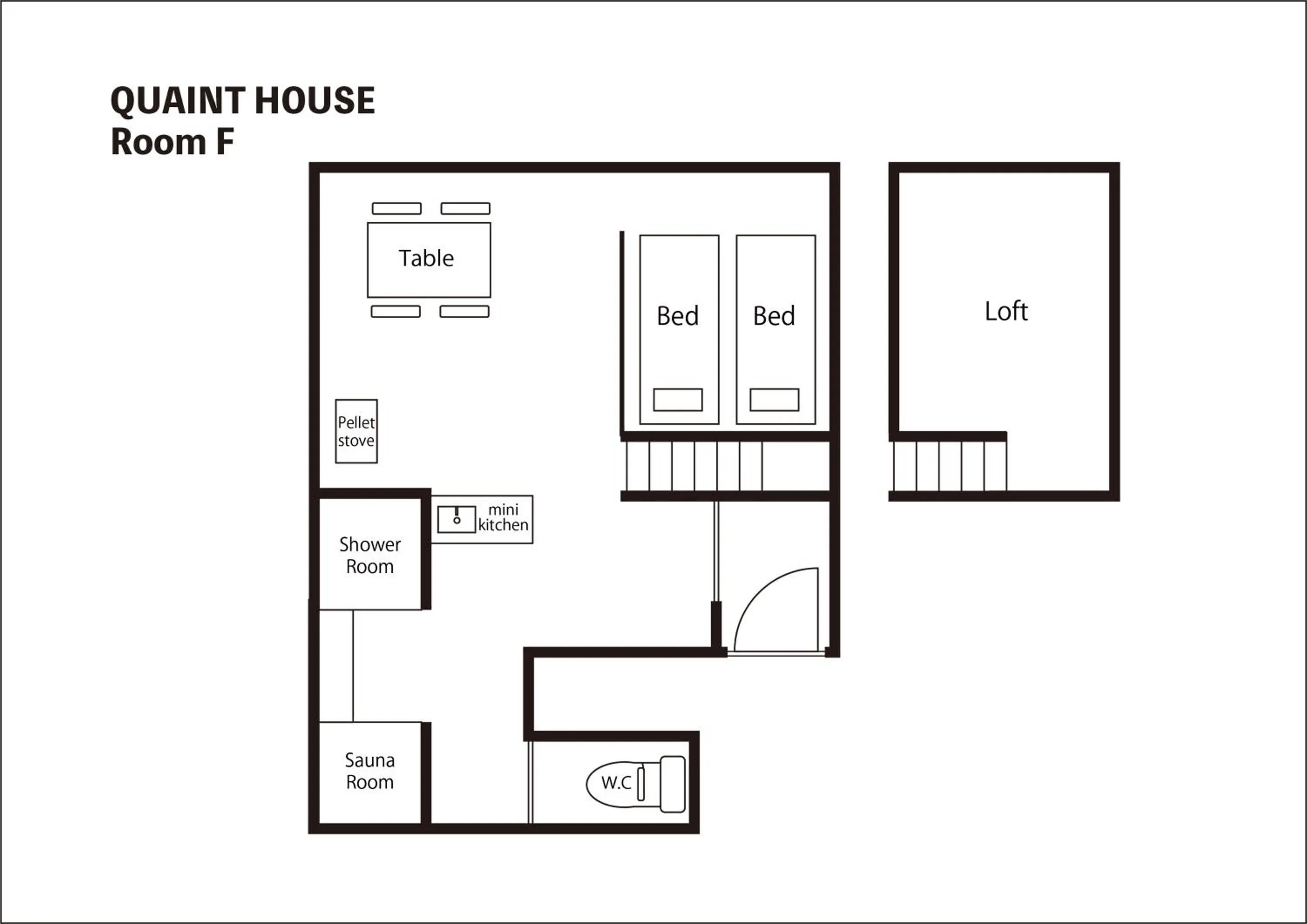Floor plan in Quaint House Naoshima