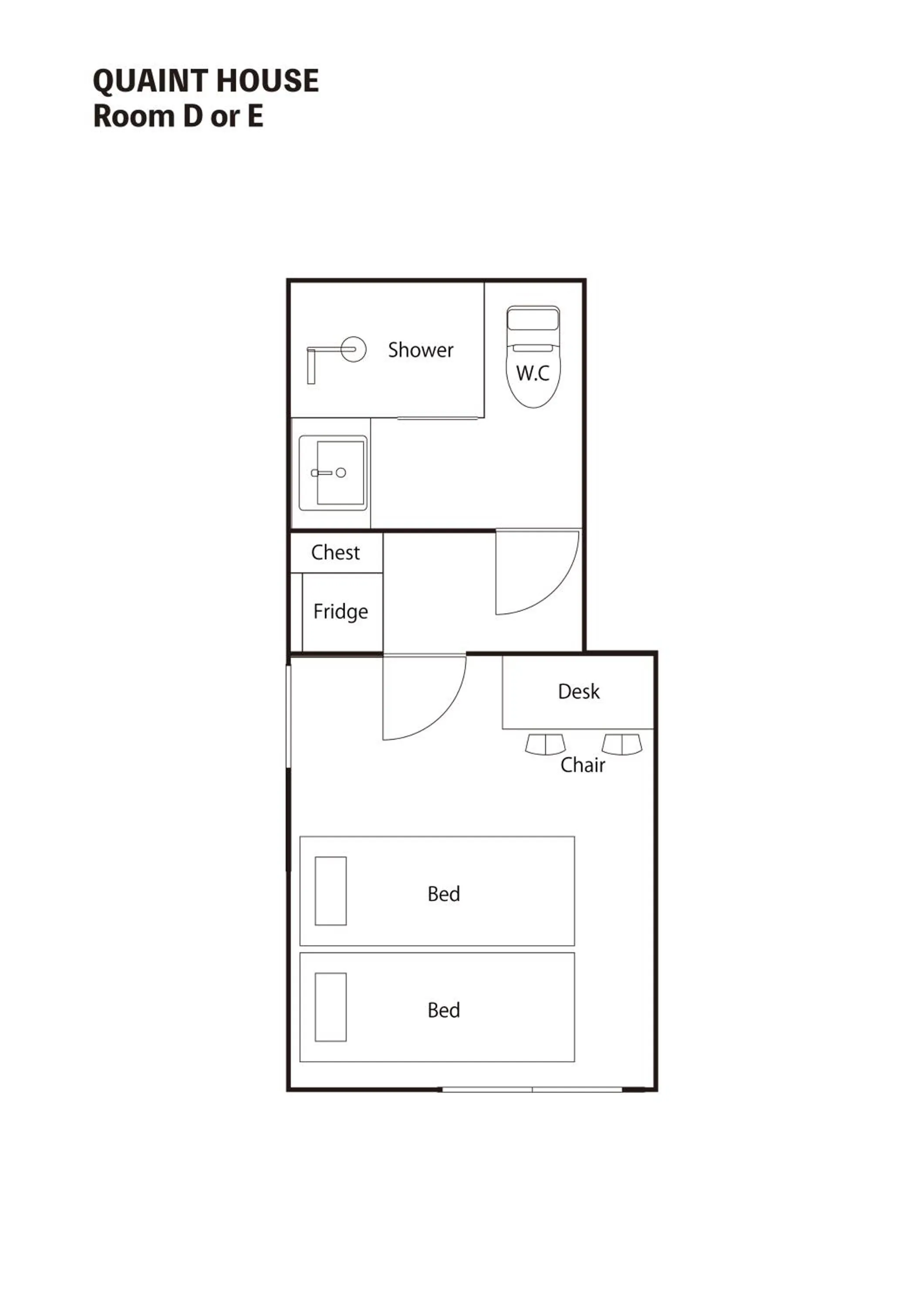 Floor plan in Quaint House Naoshima