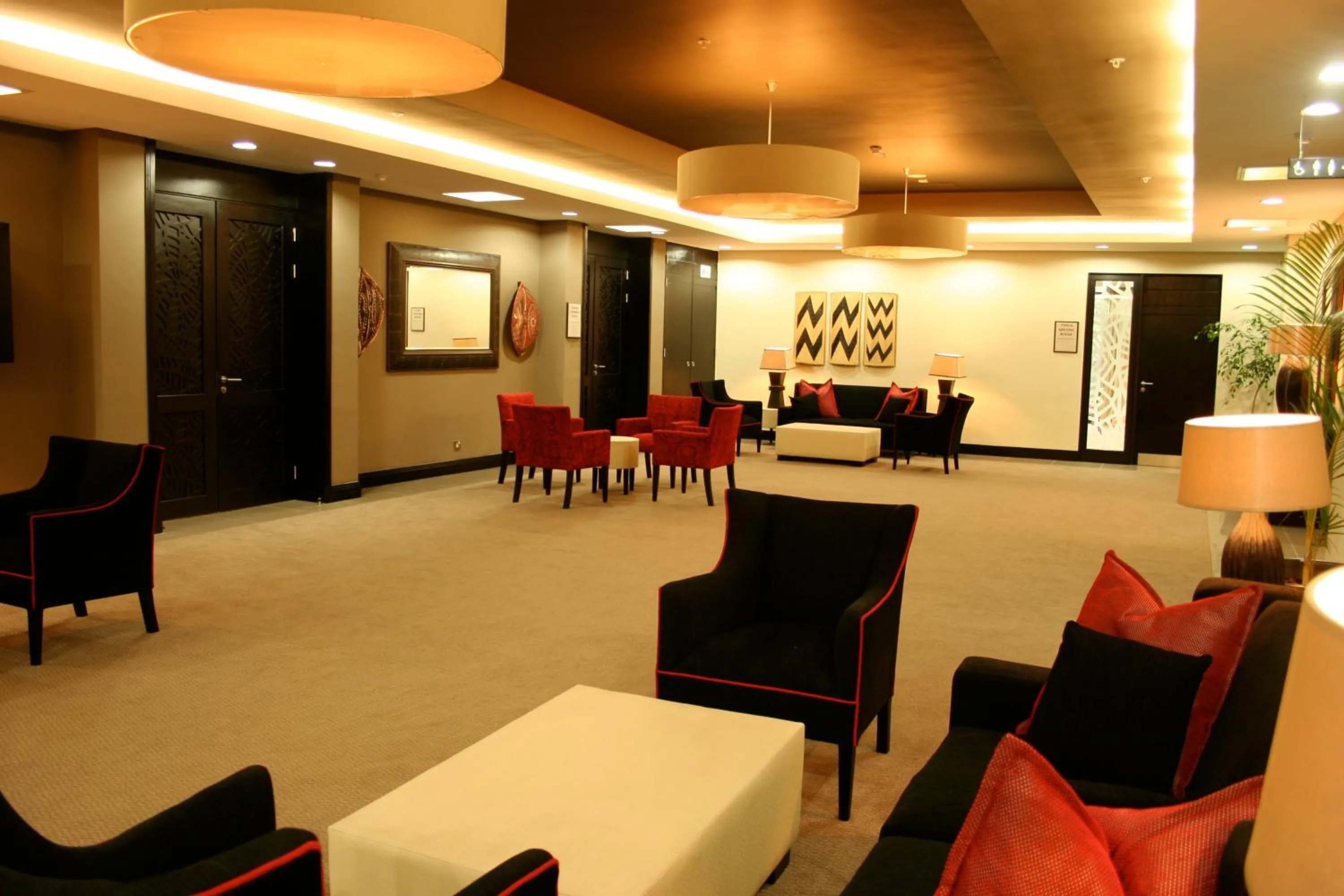 Seating area in Mount Meru Hotel