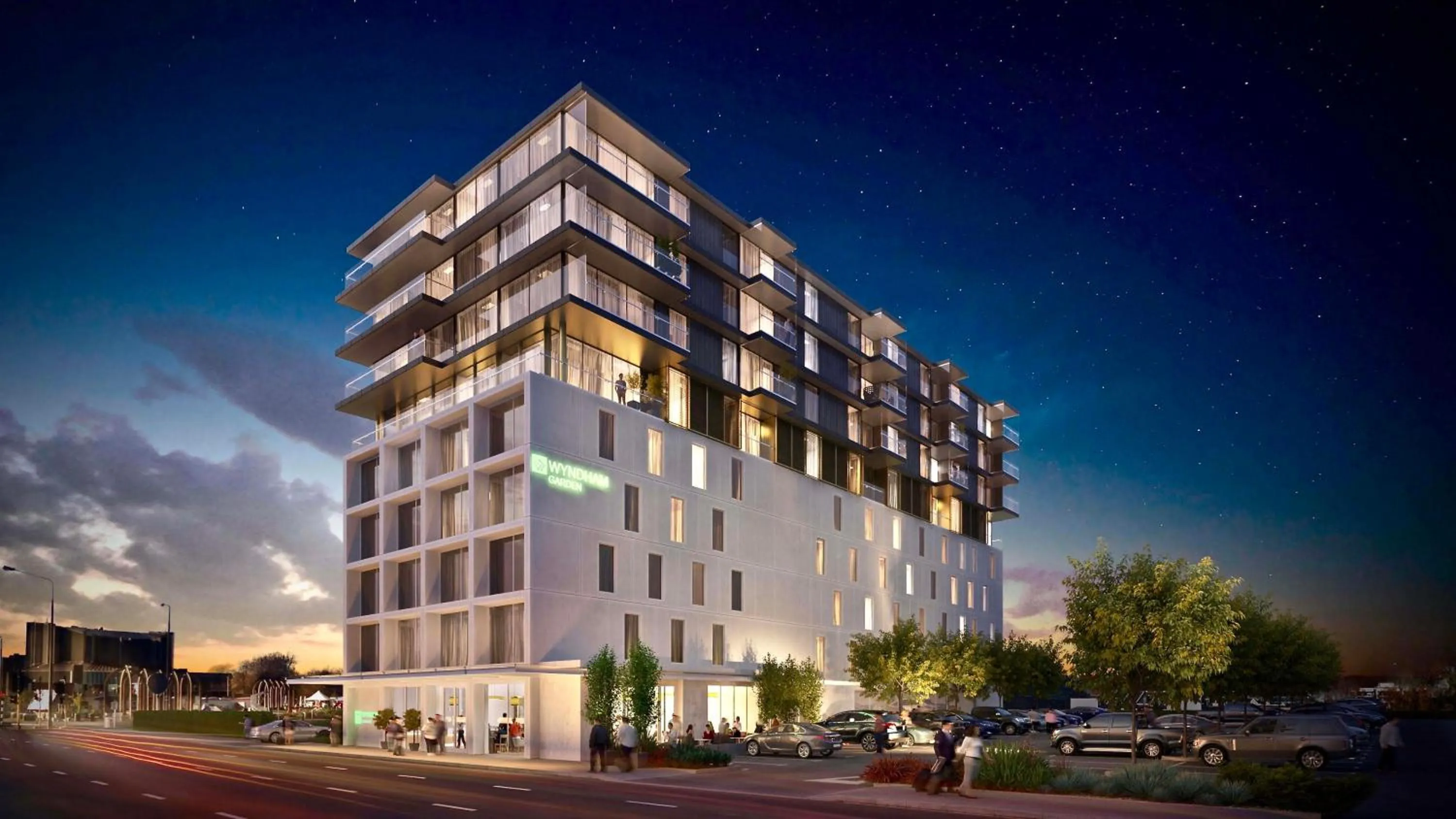 Property building in Wyndham Garden Christchurch Kilmore Street